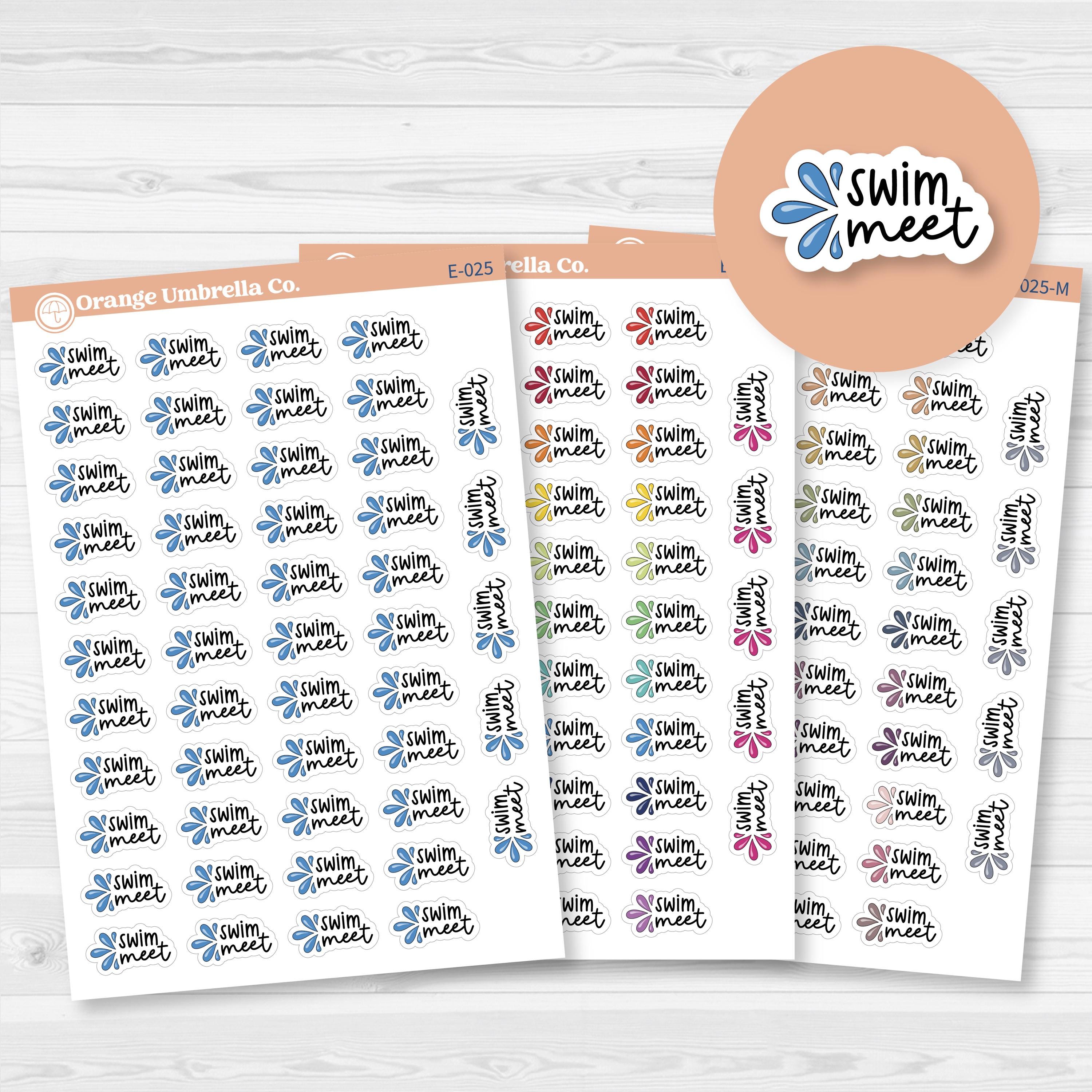 Swim Meet Icon Script Planner Stickers | F17 | E-025