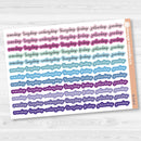 Script Days of the Week Color Planner Stickers | F17 | B-154