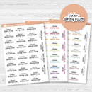Clean Dining Room Script Planner Stickers | F17 | S-213