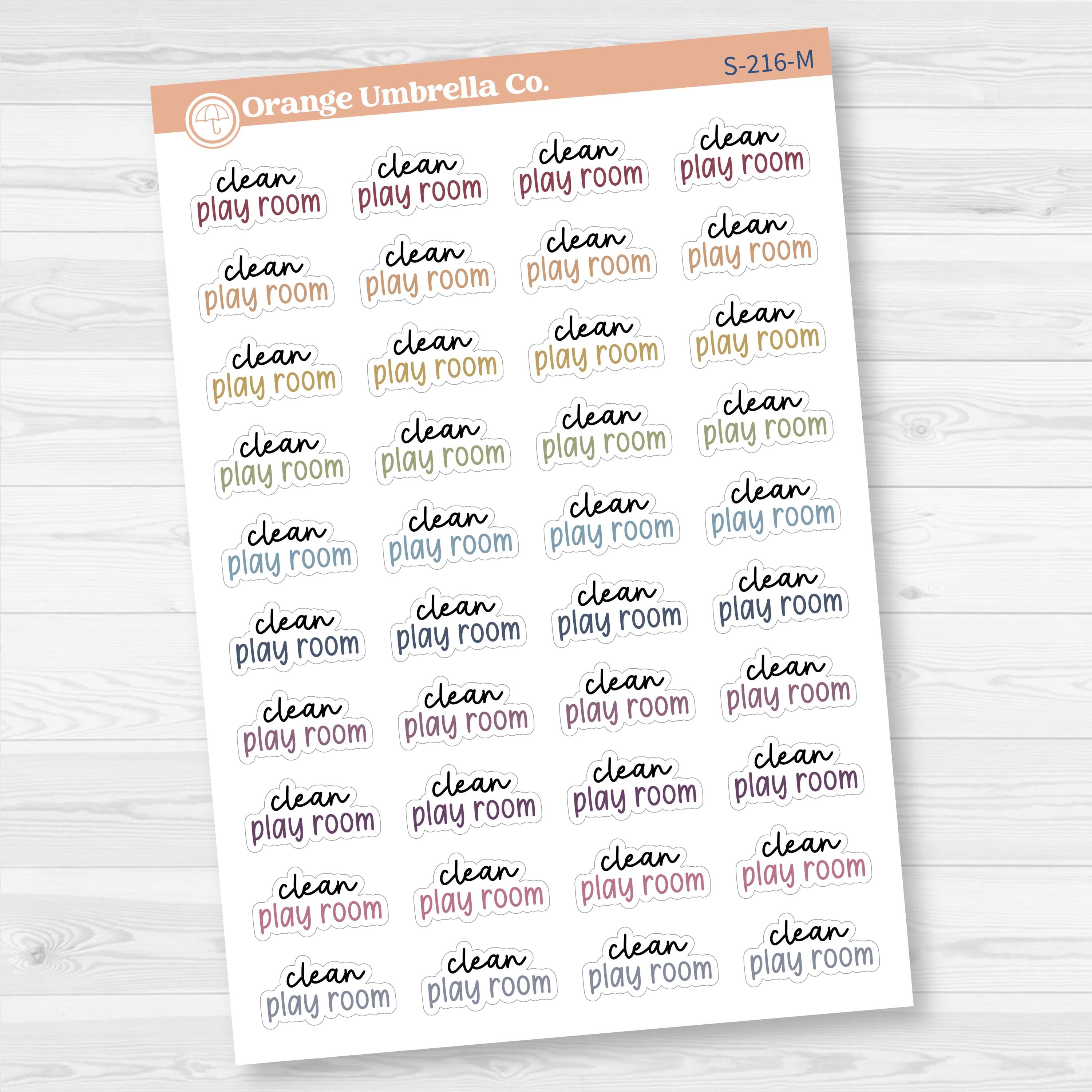 Clean Play Room Script Planner Stickers | F17 | S-216