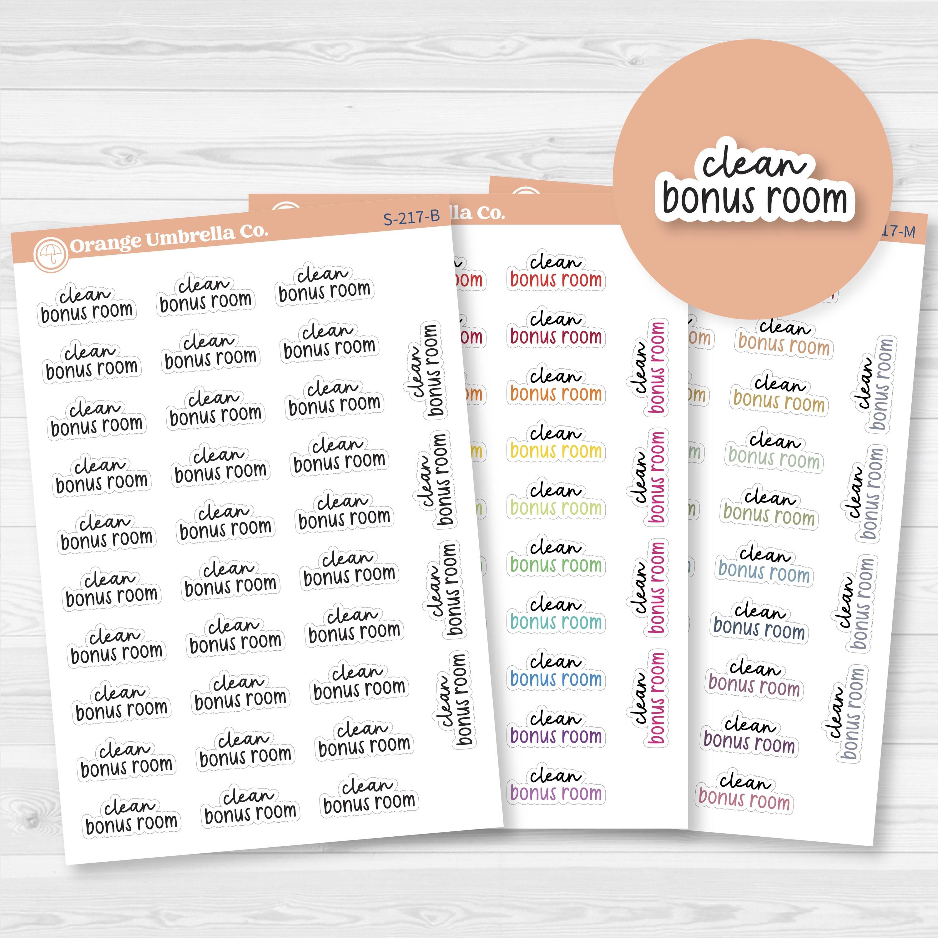 Clean Bonus Room Script Planner Stickers | F17 | S-217