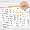Clean Bonus Room Script Planner Stickers | F17 | S-217
