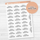 Clean Bonus Room Script Planner Stickers | F17 | Clear Matte | S-217-BCM