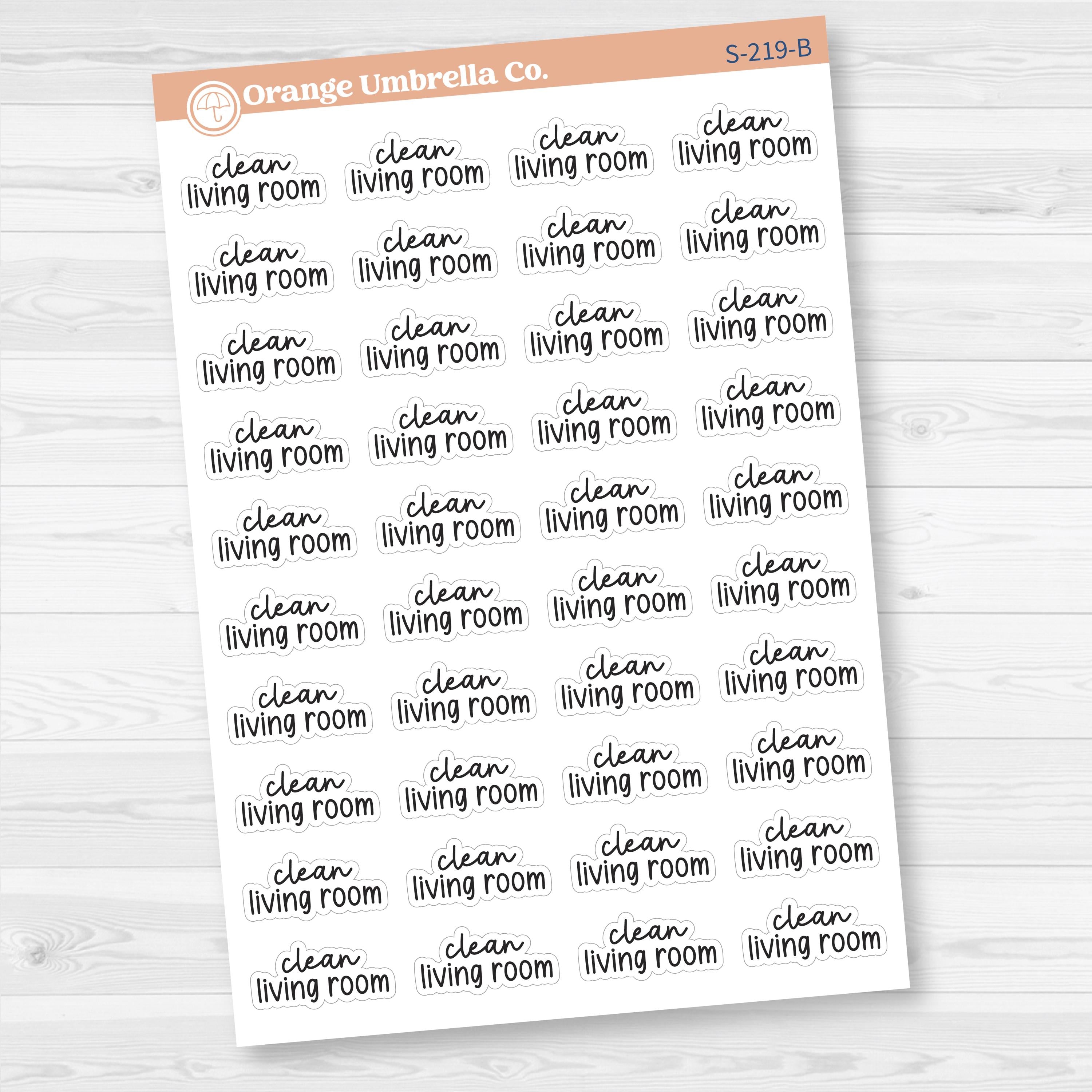 Clean Living Room Script Planner Stickers | F17 | S-219