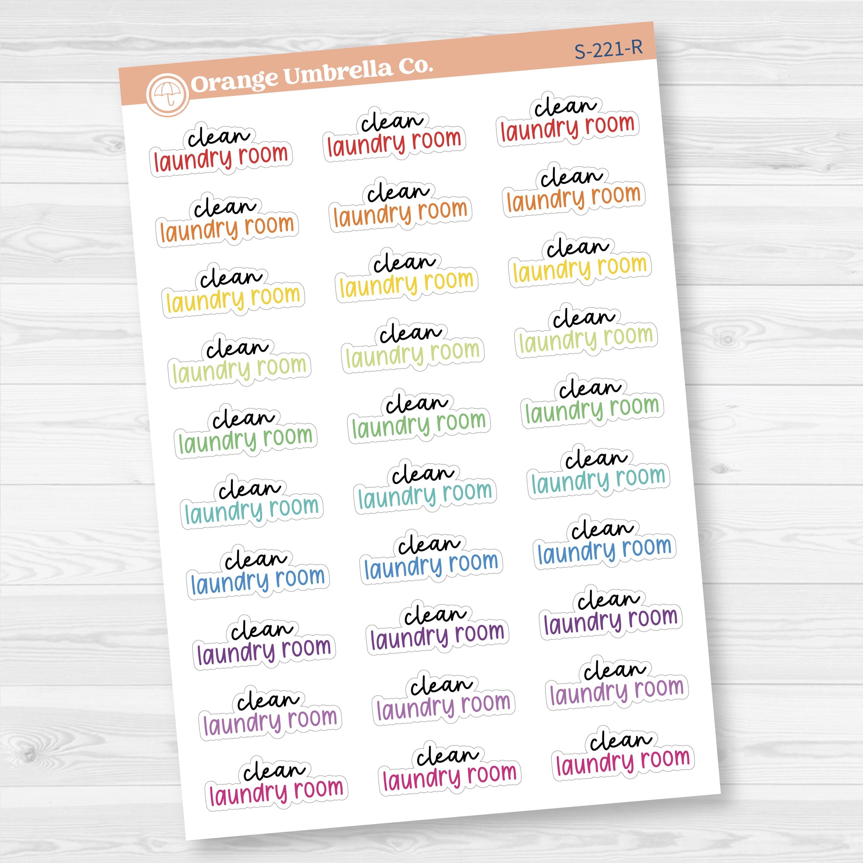 Clean Laundry Room Script Planner Stickers | F17 | S-221