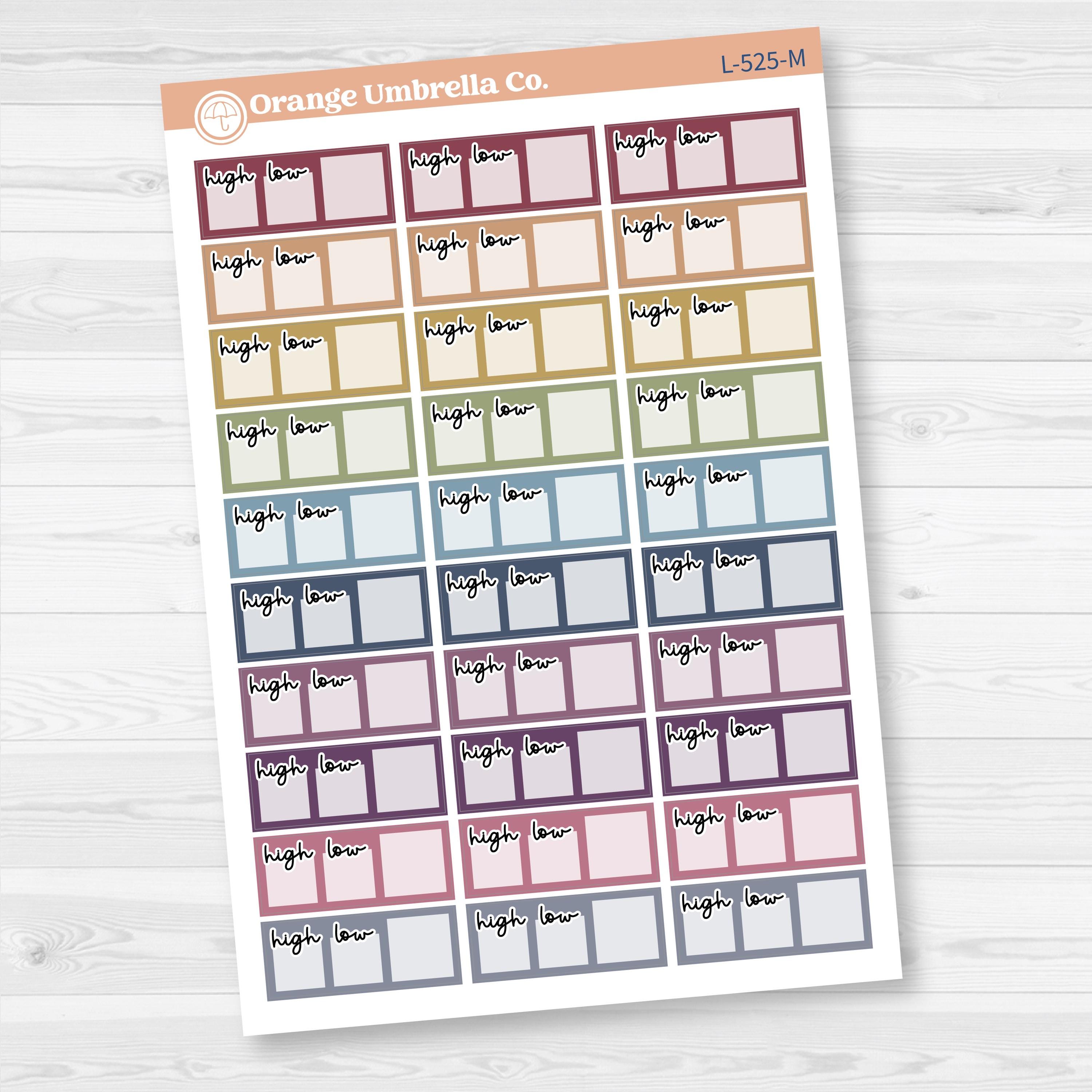 2025 Kit Weather Trackers for Hobonichi Cousin Planner Stickers | F17 | L-525