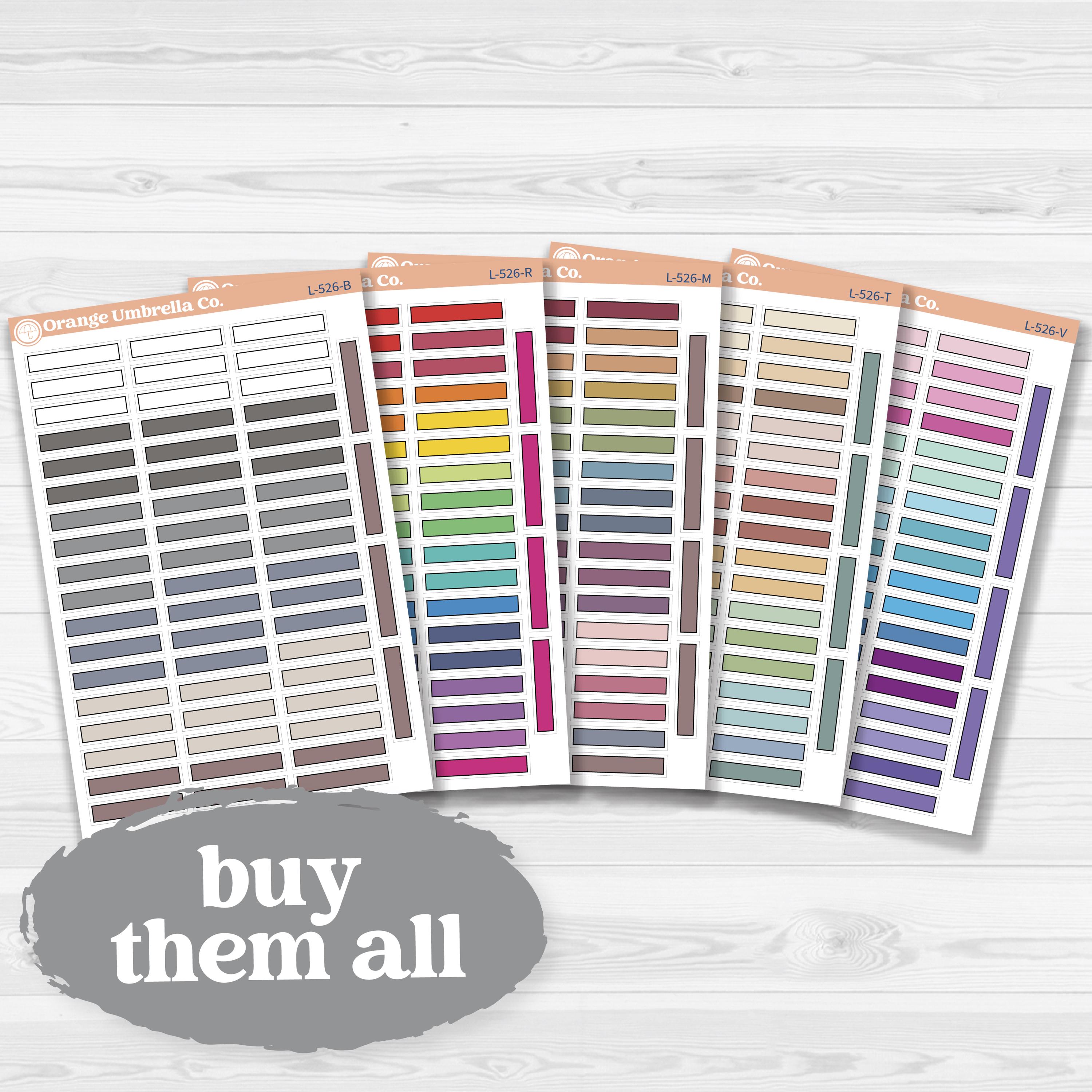 Solid Skinny Labels Planner Stickers | L-526