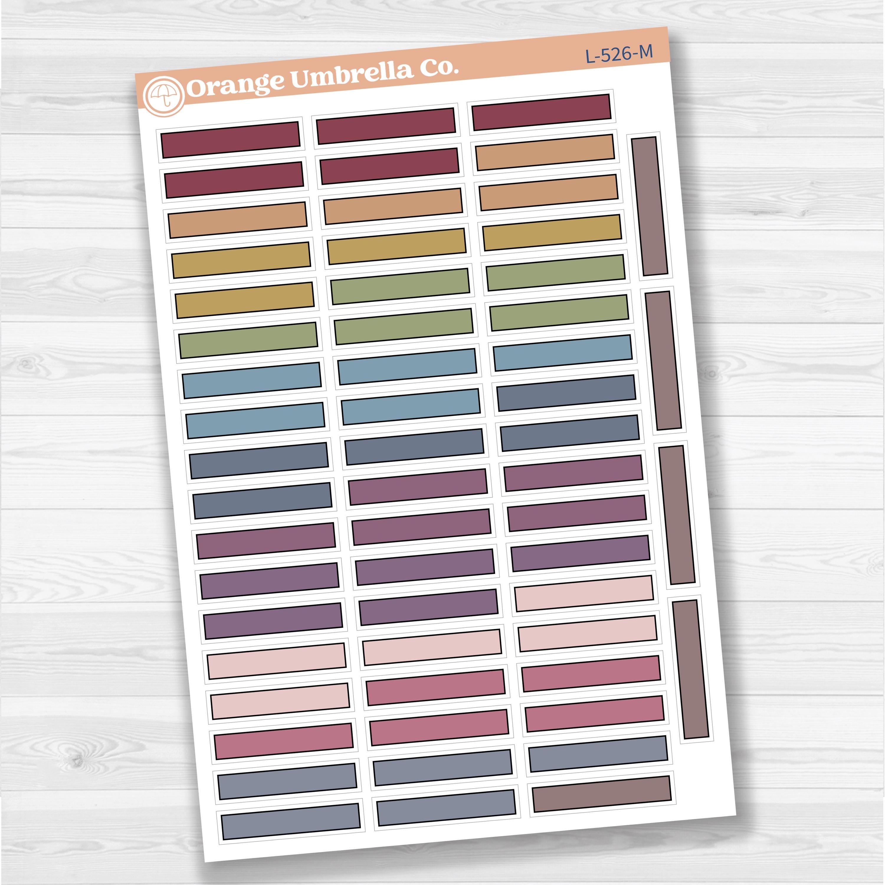 Solid Skinny Labels Planner Stickers | L-526