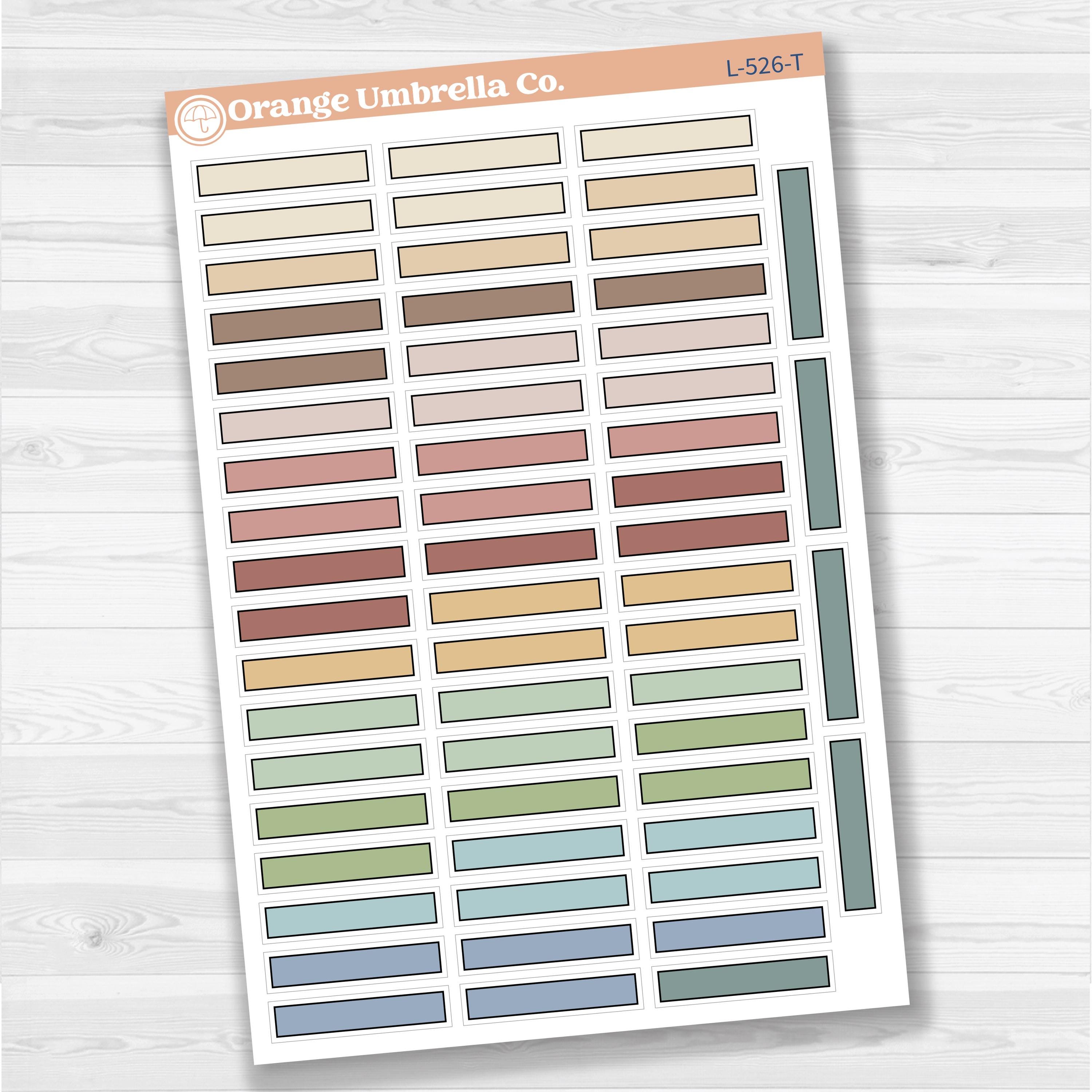 Solid Skinny Labels Planner Stickers | L-526
