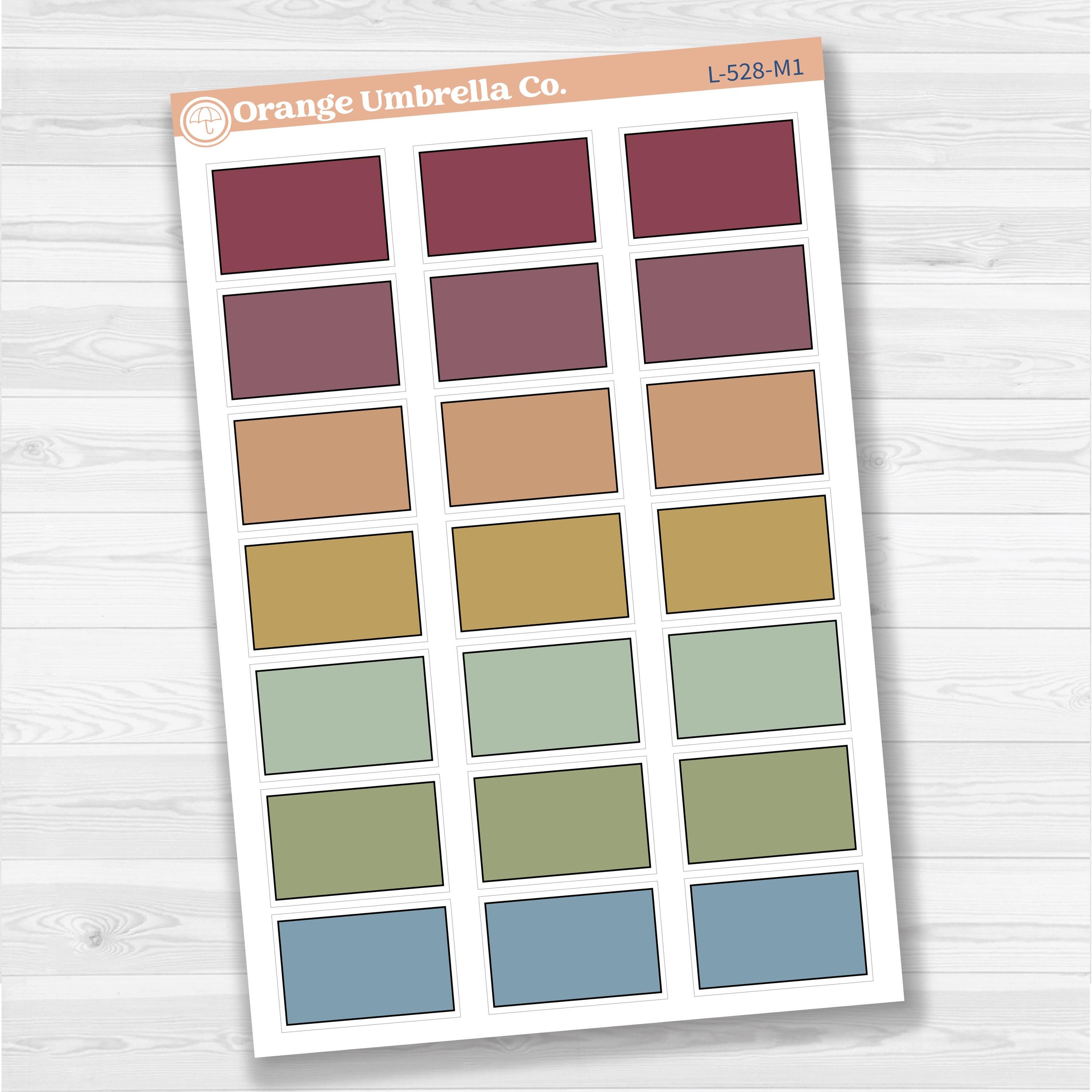 Solid Half Box Labels Planner Stickers | Half Box Appointment Stickers | L-528
