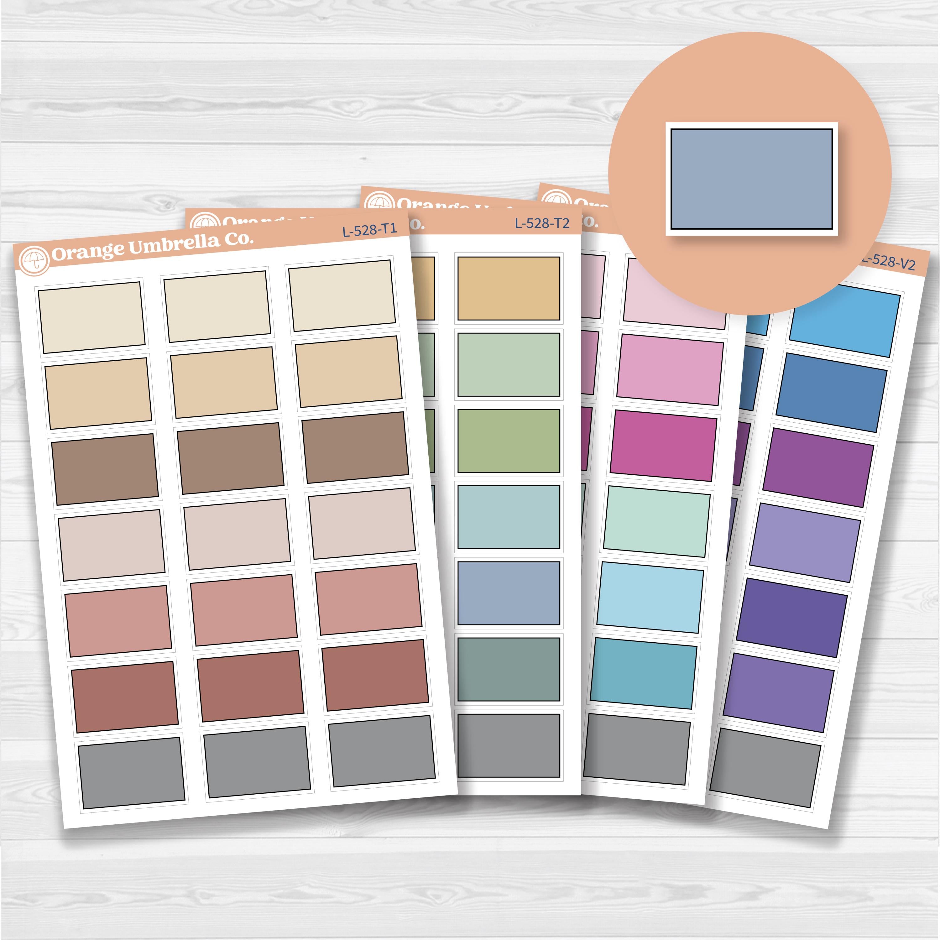 Solid Half Box Labels Planner Stickers | Half Box Appointment Stickers