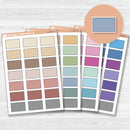 Solid Half Box Labels Planner Stickers | Half Box Appointment Stickers | L-528