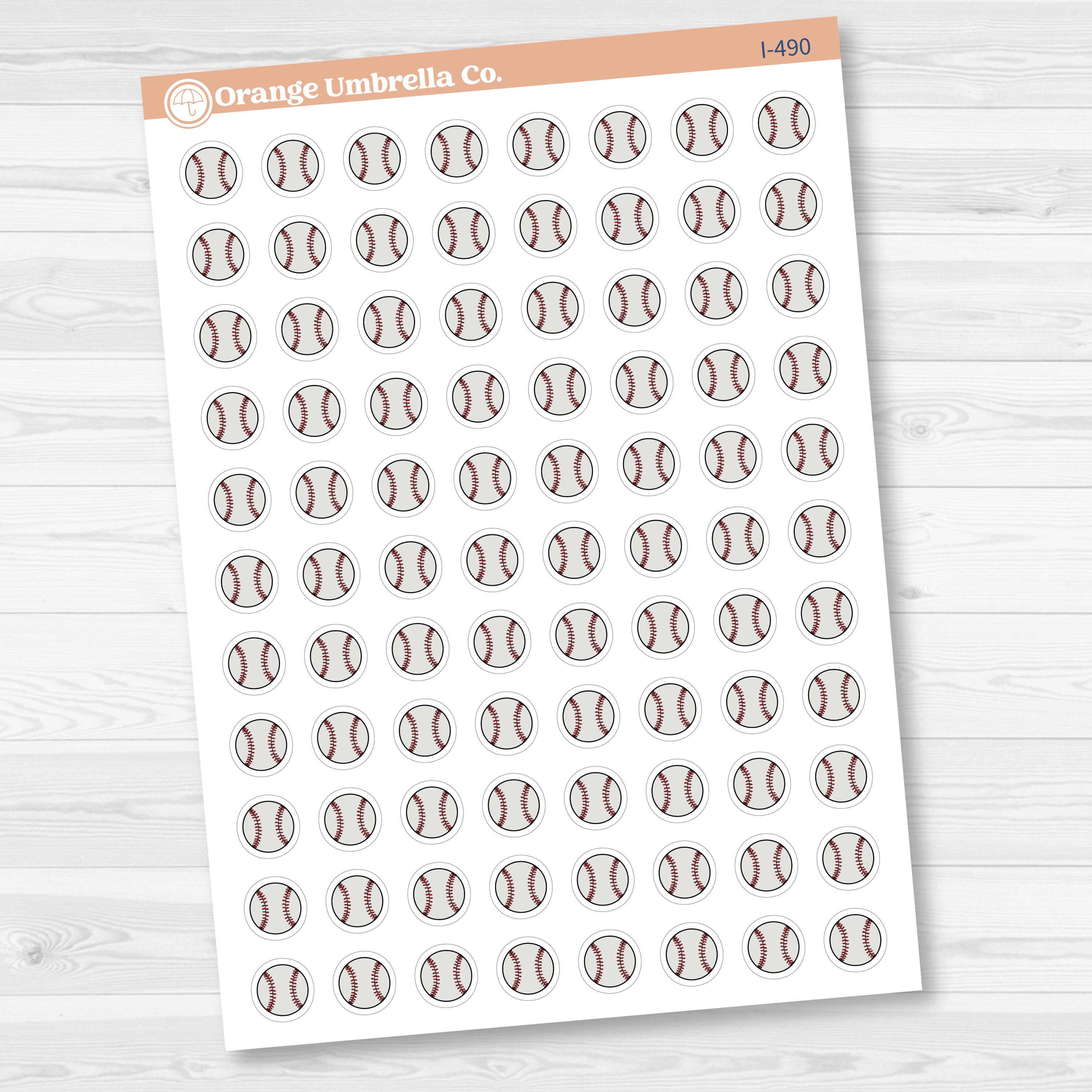 Hand Doodled Baseball Icon Planner Stickers | I-490