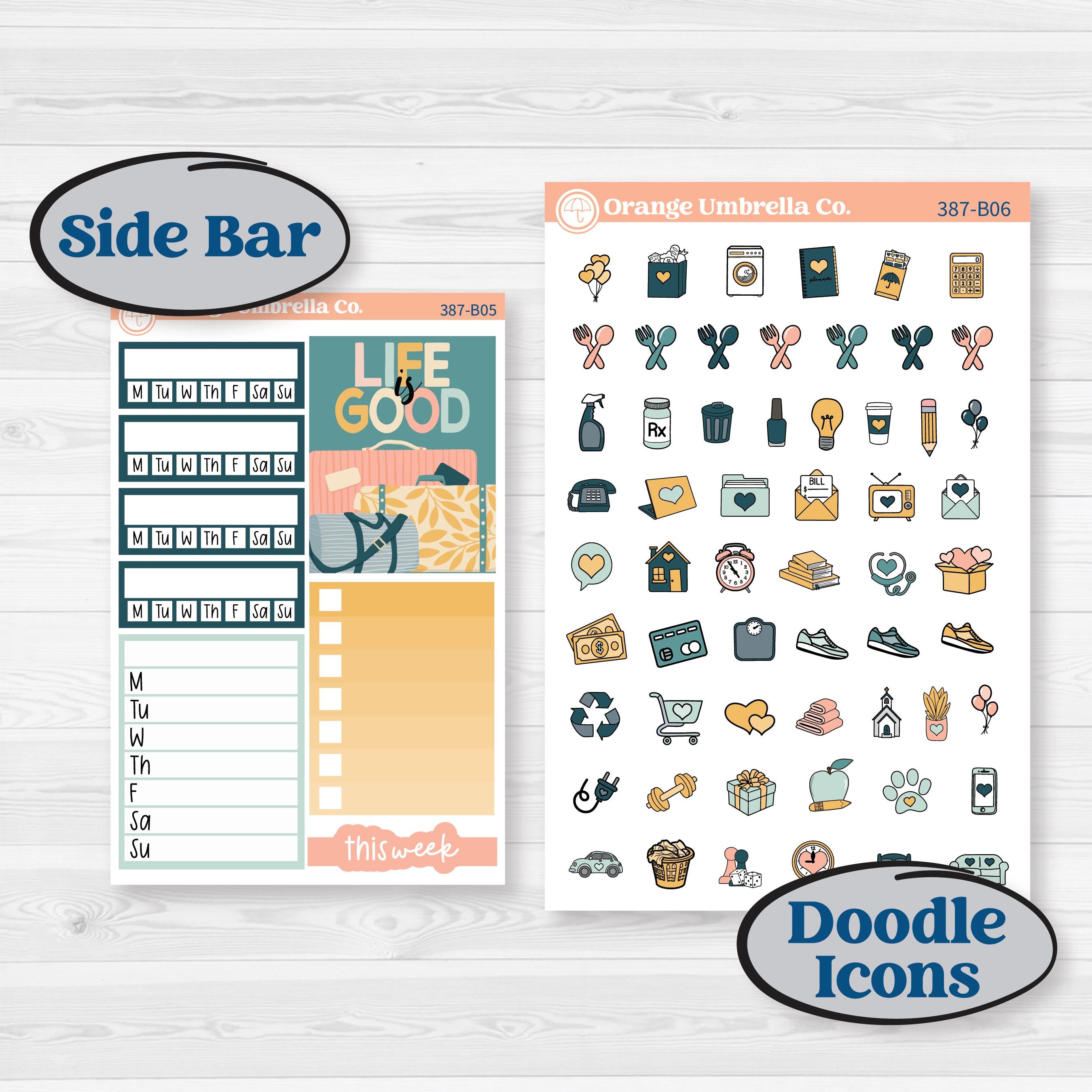Travel Vacation Planner Kit | Weekly Add-On Planner Kit Stickers | Adventure Awaits | KIT-387-B