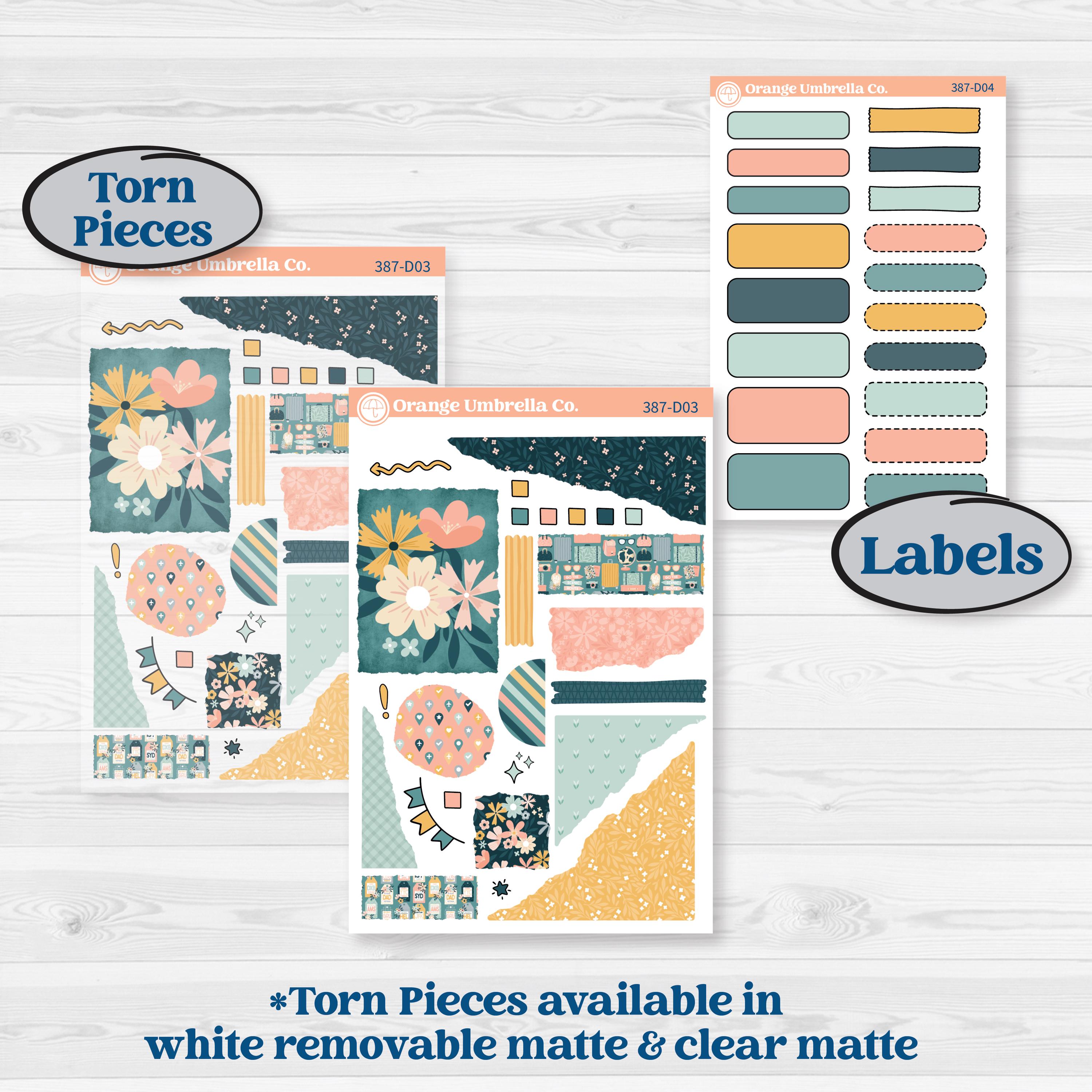 Travel Vacation Planner Kit | Journaling Kit Planner Stickers | Adventure Awaits | KIT-387-D