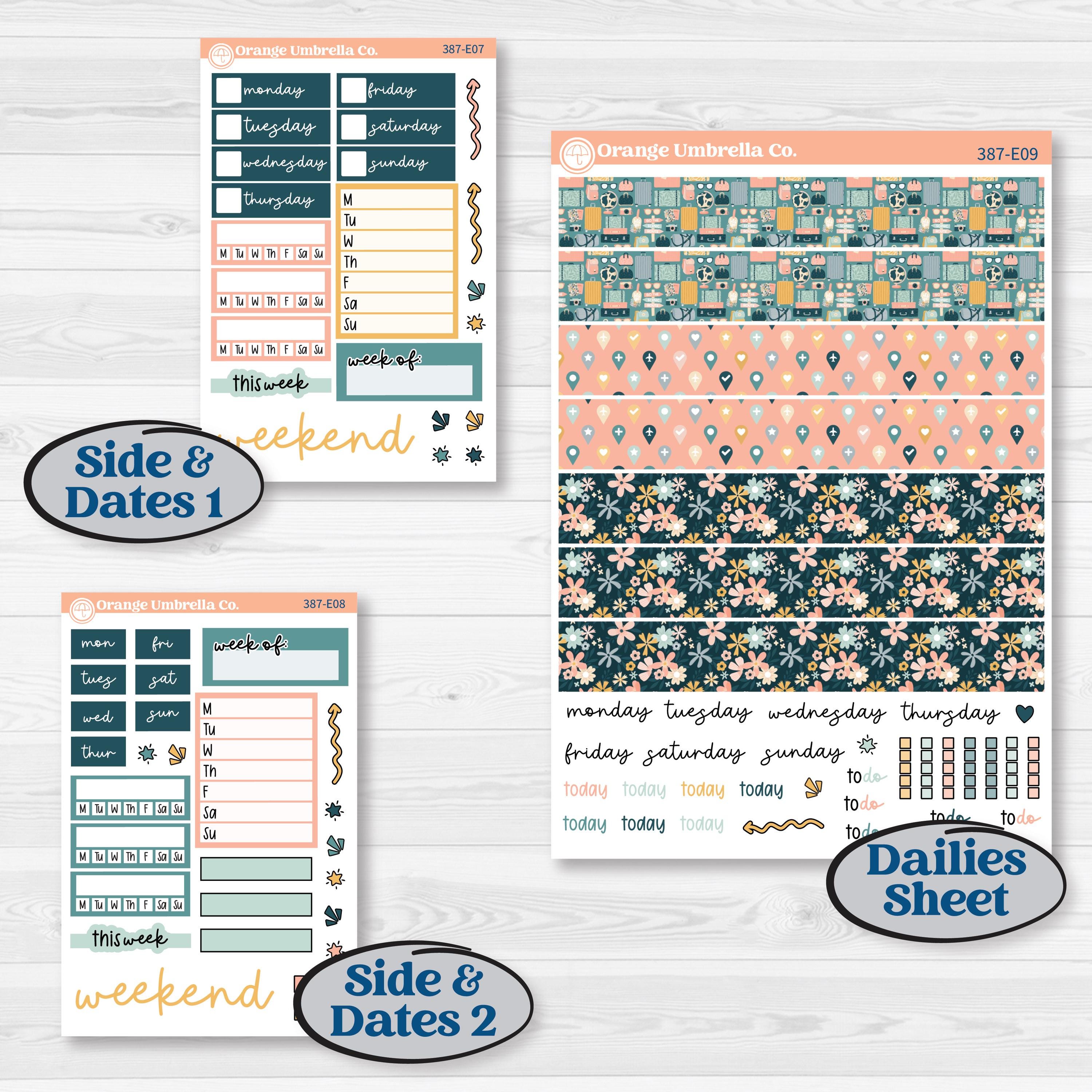 Travel Vacation Planner Kit | Hobonichi Cousin Weekly & Daily Planner Kit Stickers | Adventure Awaits | KIT-387-E