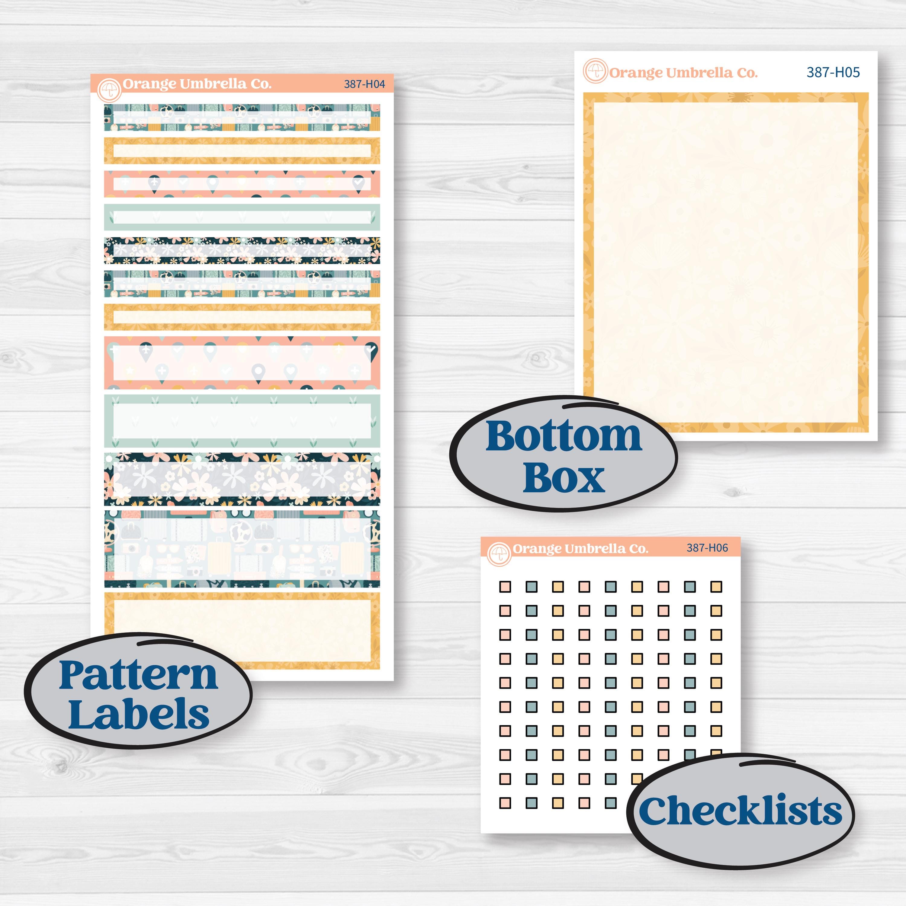 Travel Vacation Planner Kit | 7x9 Compact Vertical Planner Kit Stickers | Adventure Awaits | KIT-387-H