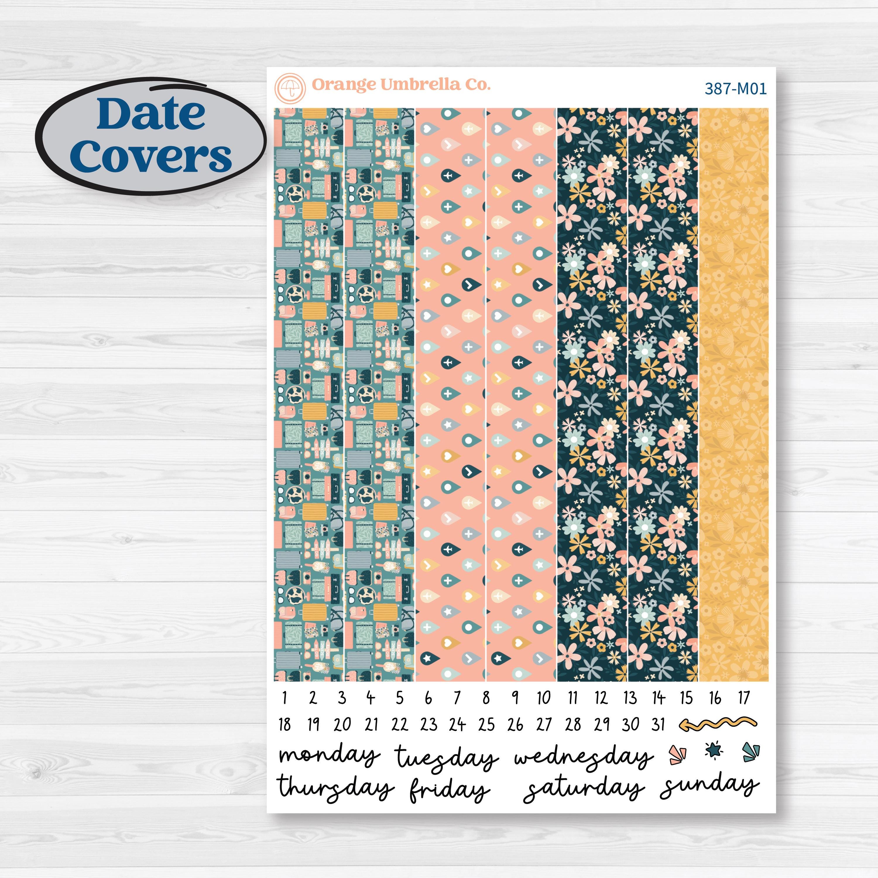 Travel Vacation Planner Kit | 7x9 Erin Condren Daily Duo Planner Kit Stickers | Adventure Awaits | KIT-387-M