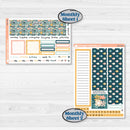 Travel Vacation Planner Kit | 7x9 Plum Monthly & Dashboard Planner Kit Stickers | Adventure Awaits | KIT-387-T