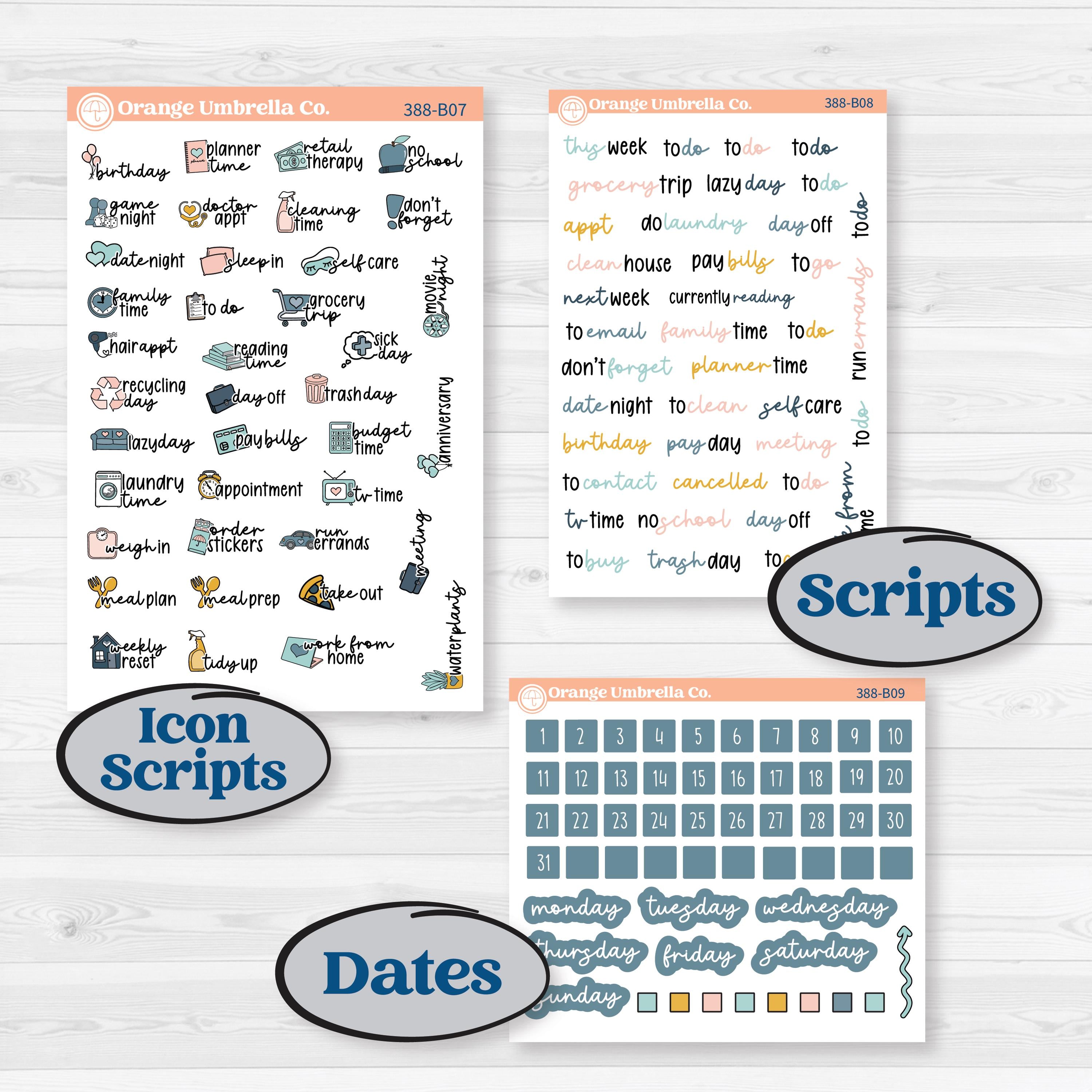 Summer Ocean Beach Kit | Weekly Add-On Planner Kit Stickers | Seas the Day | KIT-388-B
