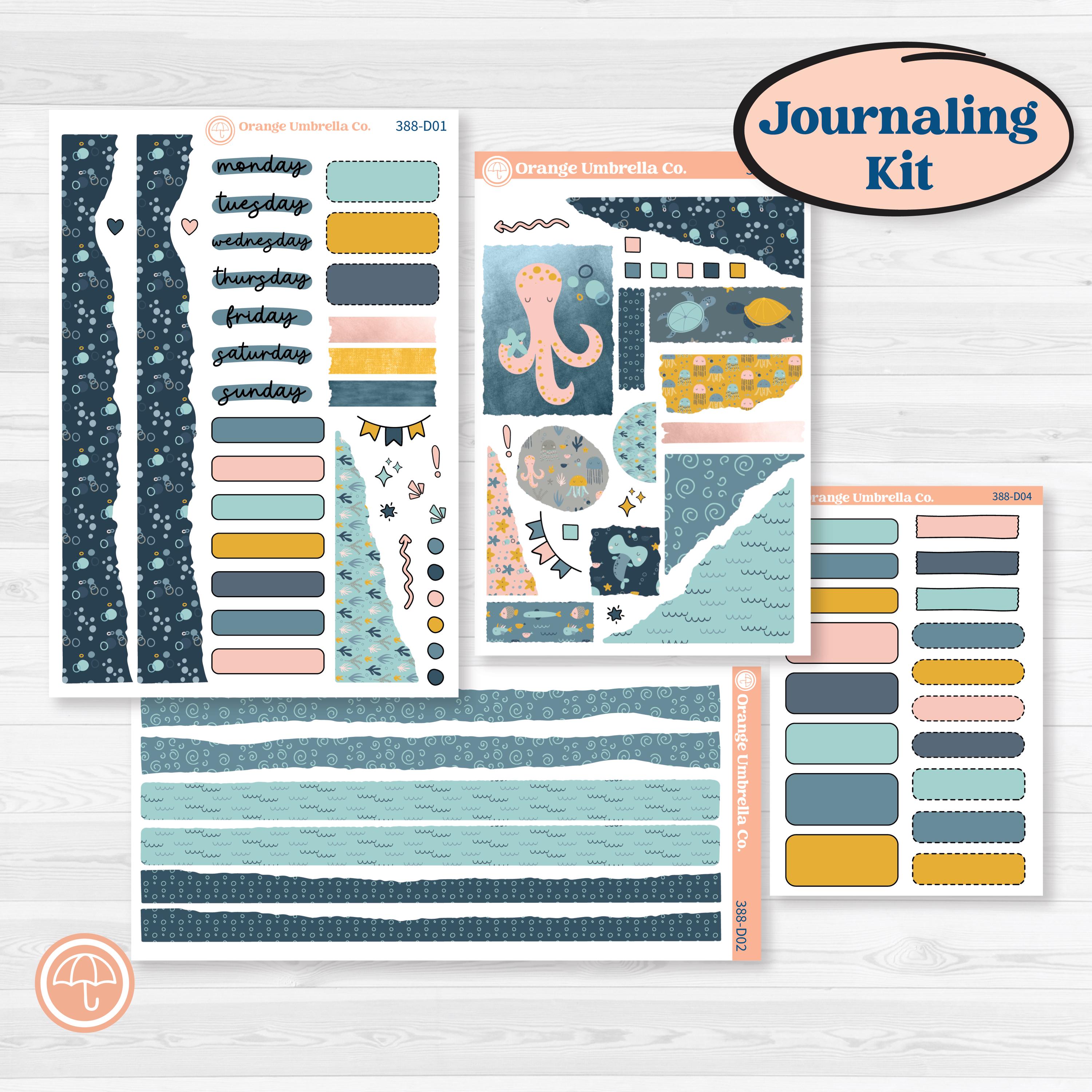 Summer Ocean Beach Kit | Journaling Kit Planner Stickers | Seas the Day | KIT-388-D