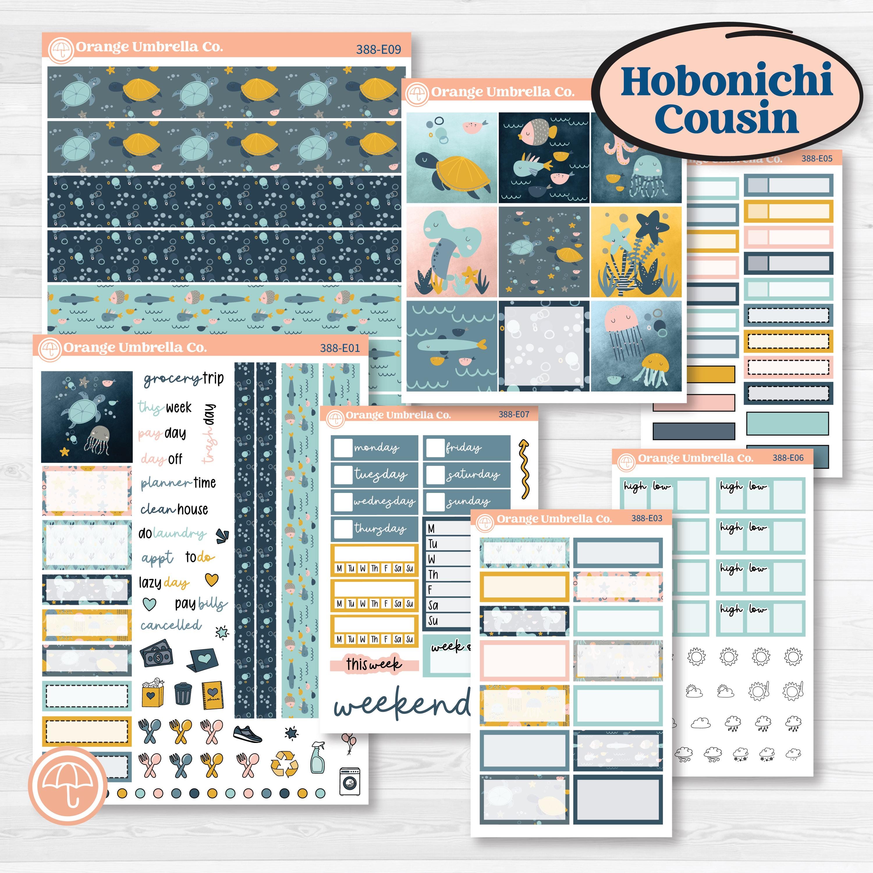 Summer Ocean Beach Kit | Hobonichi Cousin Weekly & Daily Planner Kit Stickers | Seas the Day | KIT-388-E