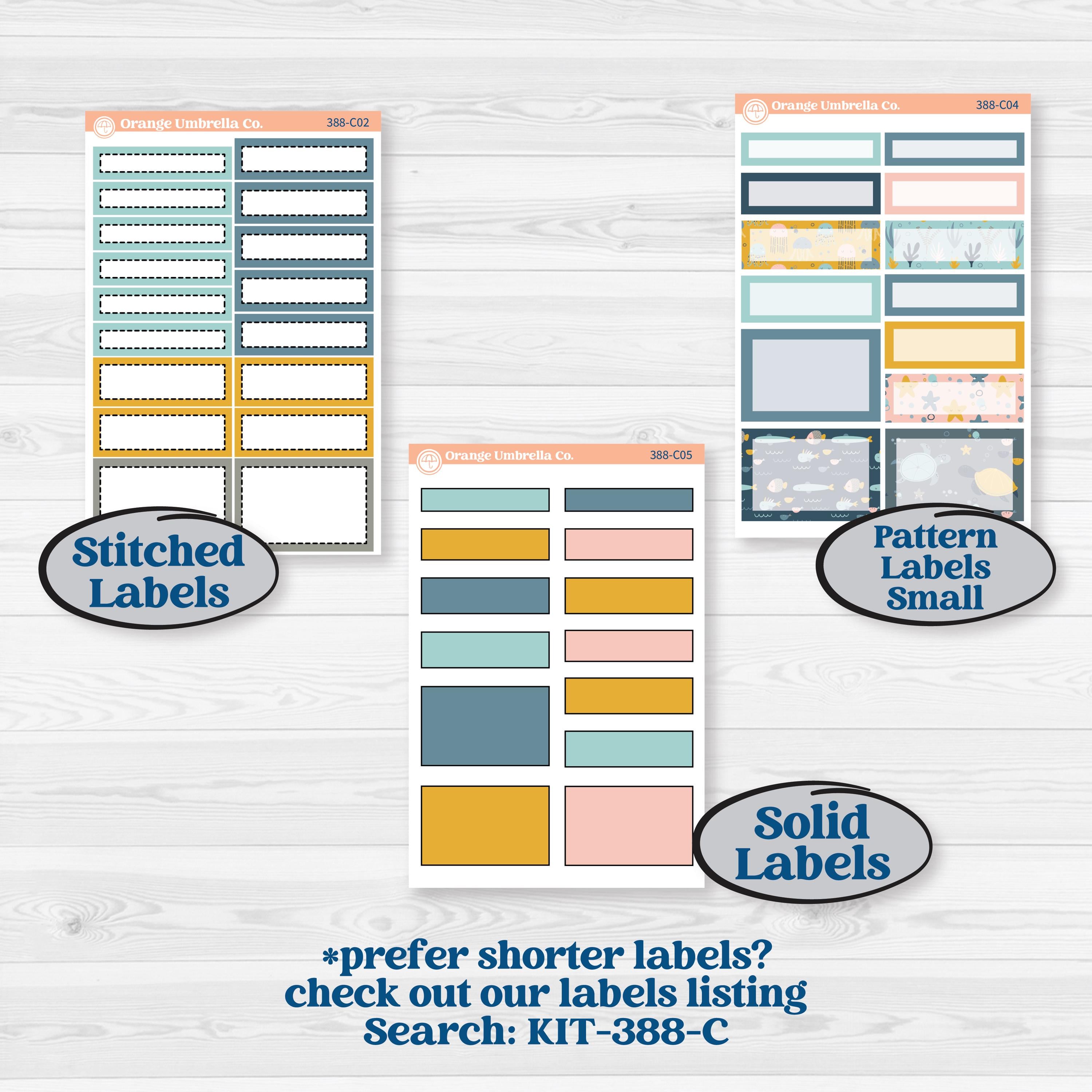 Summer Ocean Beach Kit | A5 Compact Vertical Planner Kit Stickers for Erin Condren | Seas the Day | KIT-388-G
