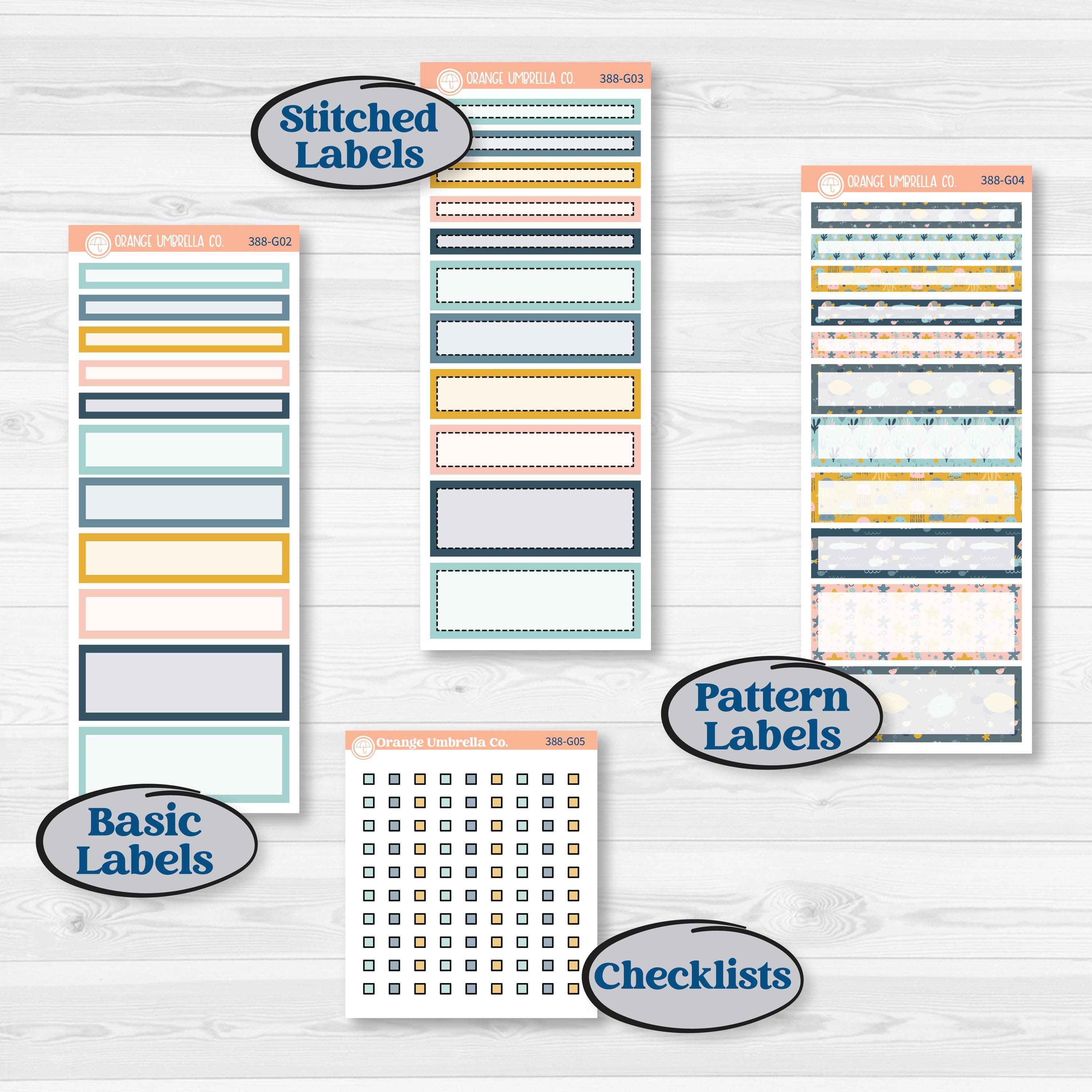 Summer Ocean Beach Kit | A5 Compact Vertical Planner Kit Stickers for Erin Condren | Seas the Day | KIT-388-G