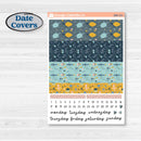 Summer Ocean Beach Kit | A5 Daily Duo Planner Kit Stickers | Seas the Day | KIT-388-L