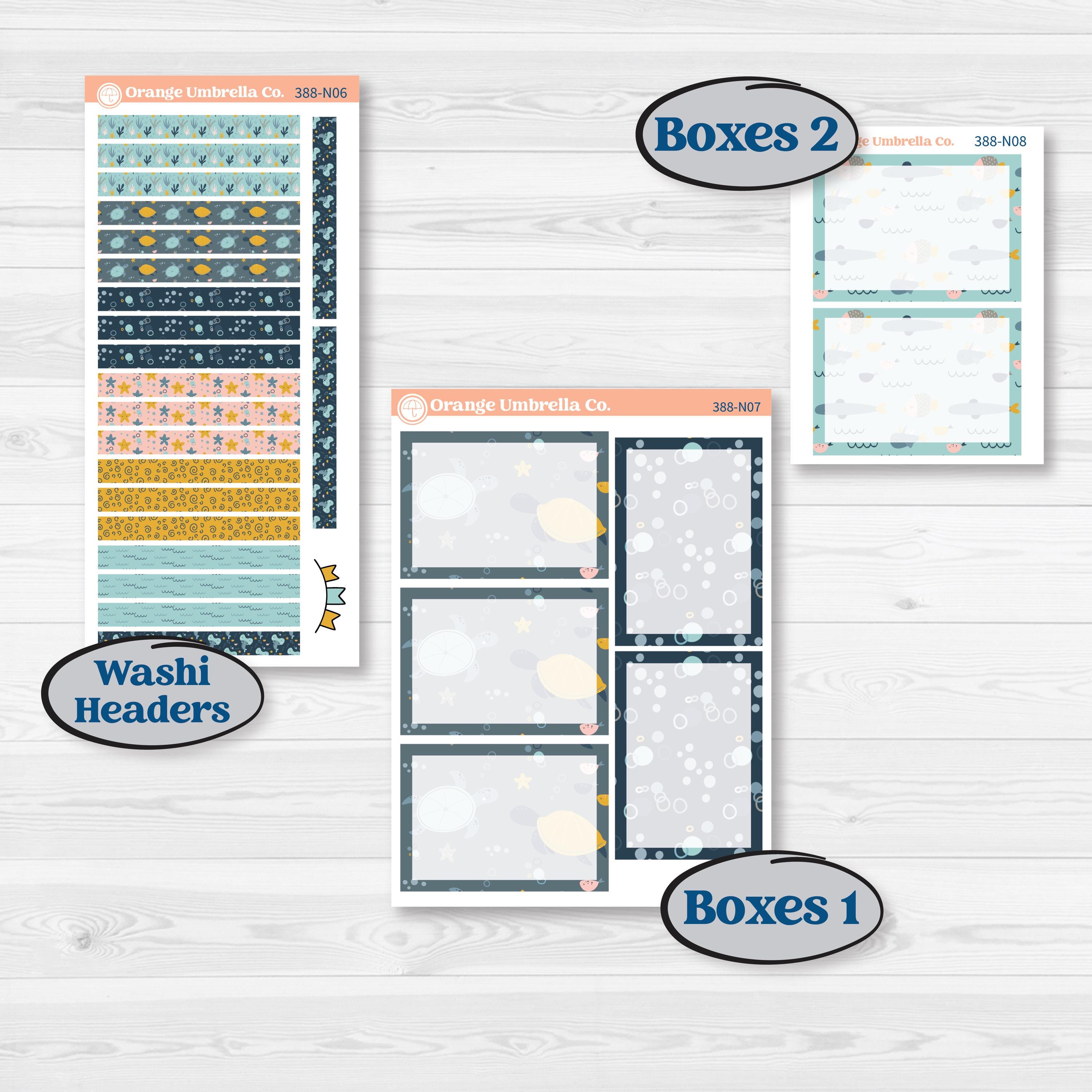 Summer Ocean Beach Kit | A5 Plum Daily Planner Kit Stickers | Seas the Day | KIT-388-N