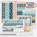 Summer Ocean Beach Kit | Laurel Denise Standard Vertical & Horizontal Planner Kit Stickers | Seas the Day | KIT-388-Q
