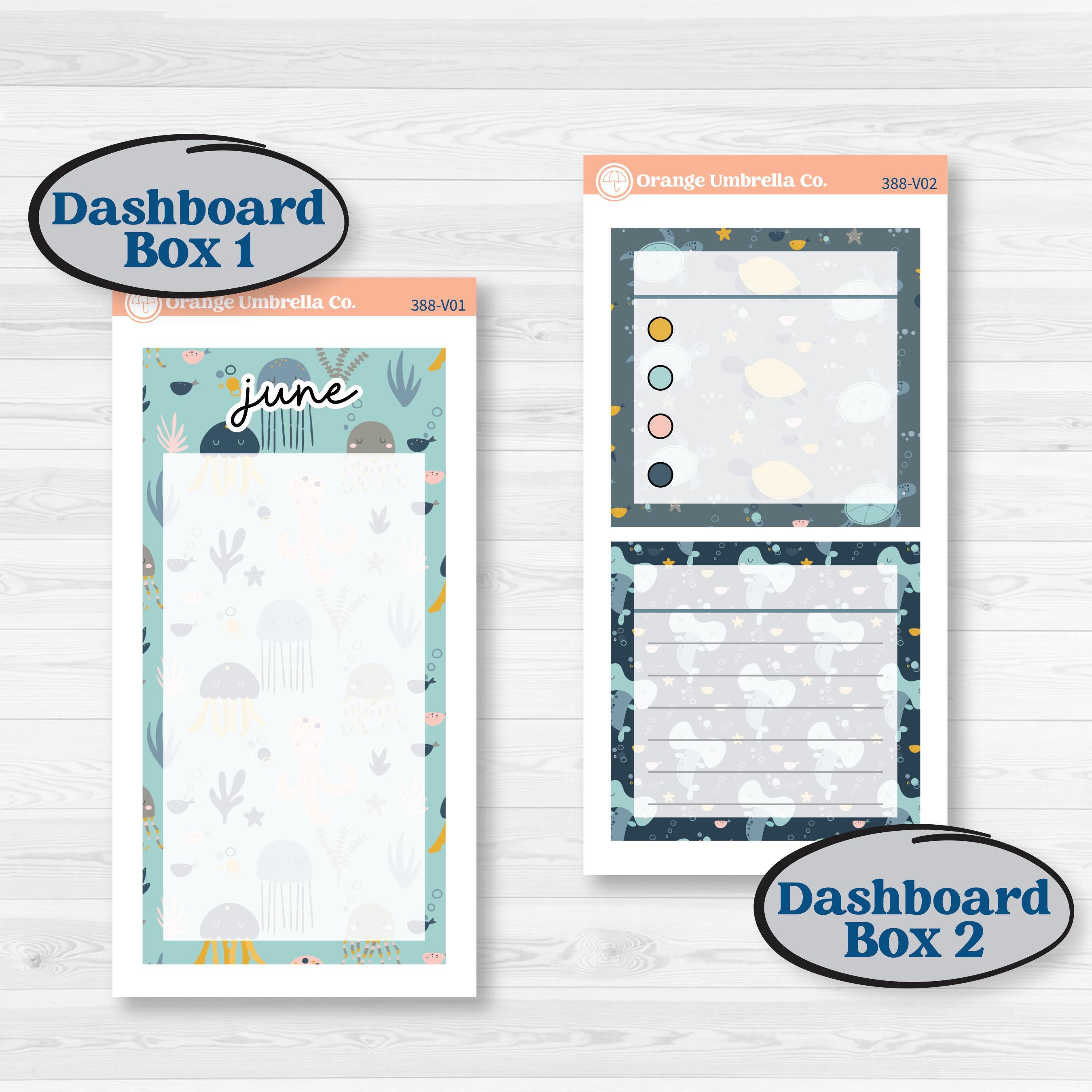 Summer Ocean Beach Kit | A5 Erin Condren Monthly & Dashboard Planner Kit Stickers | Seas the Day | KIT-388-V