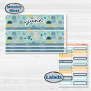 Summer Ocean Beach Kit | 8.5 x 11 Erin Condren Monthly Planner Kit Stickers | Seas the Day | KIT-388-X