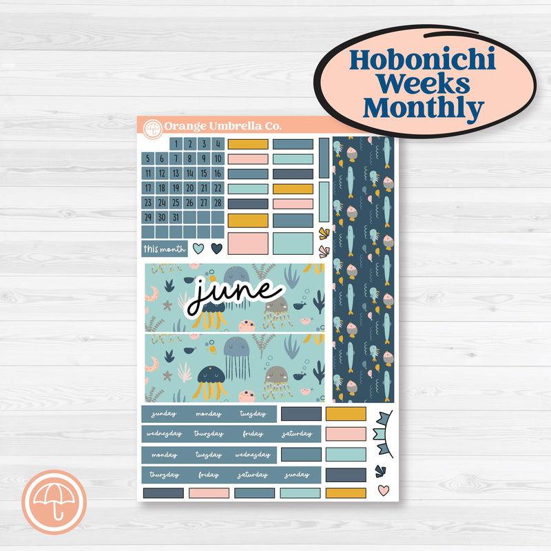 Summer Ocean Beach Kit | Hobonichi Weeks Monthly Planner Kit Stickers | Seas the Day | KIT-388-Z