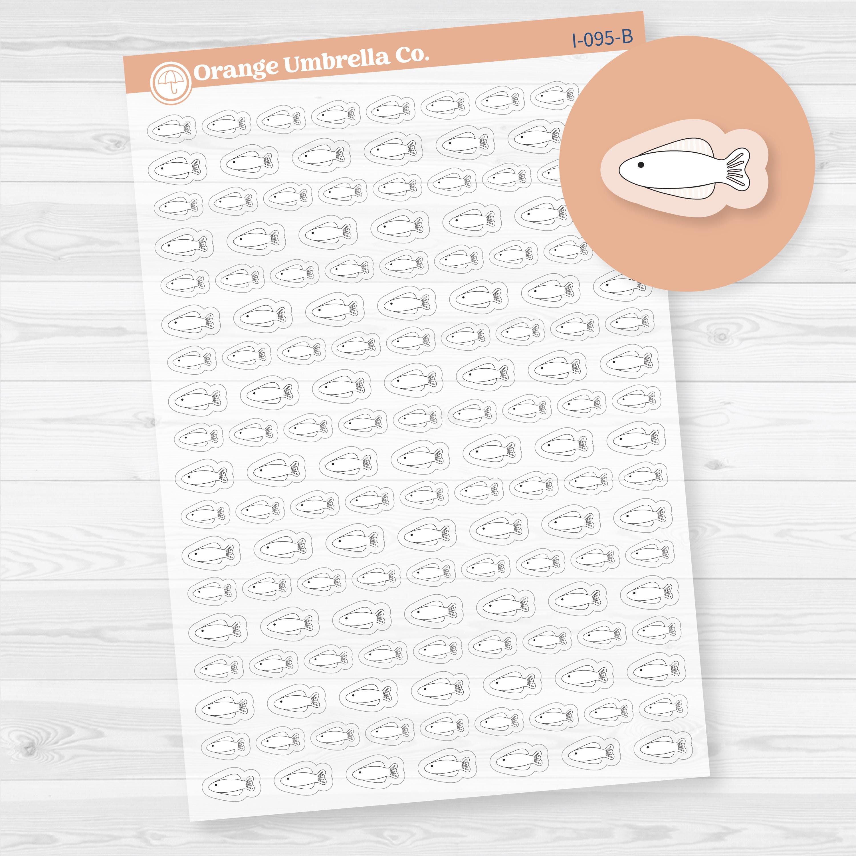 Feed Fish | Clean Tank Icons Planner Stickers | Clear Matte | I-095-BCM
