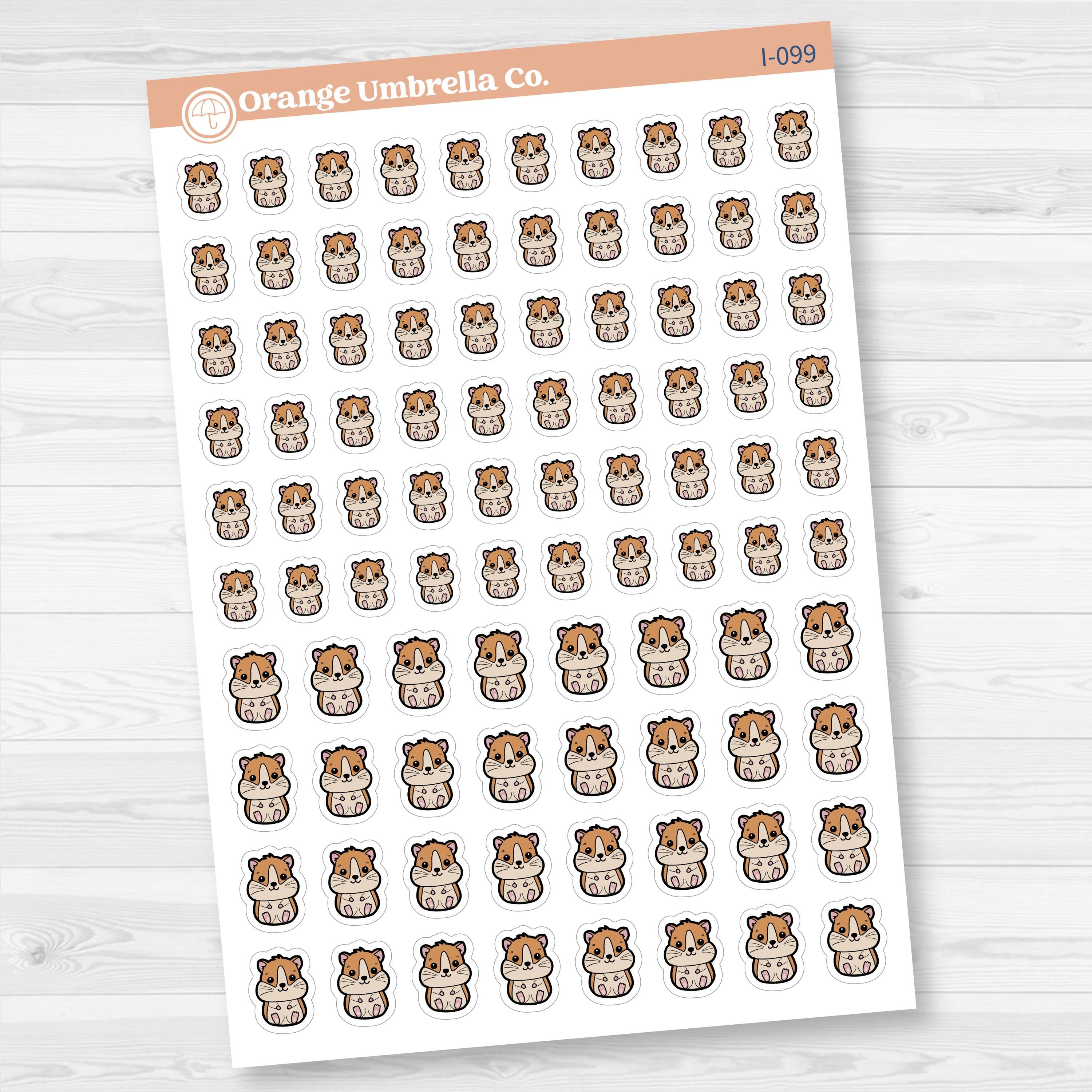 Gerbil | Hamster | Guinea Pig | Hand Doodled Icons Planner Stickers | I-099