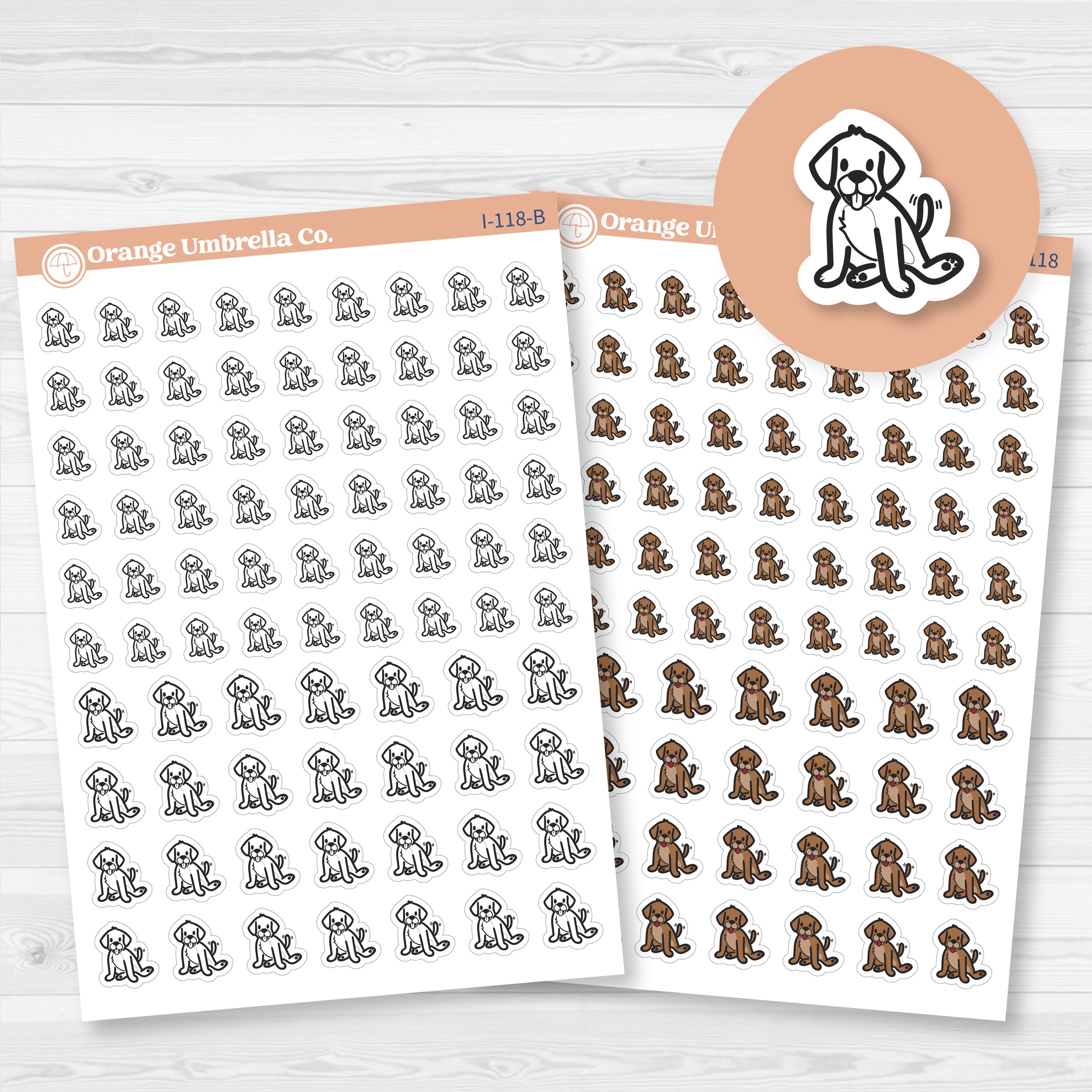 Walk Dog | Feed Dog | Groom Dog | Hand Doodled Icons Planner Stickers | I-118