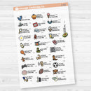 July Wacky Holidays Mini Script Planner Stickers | F17 | E-333