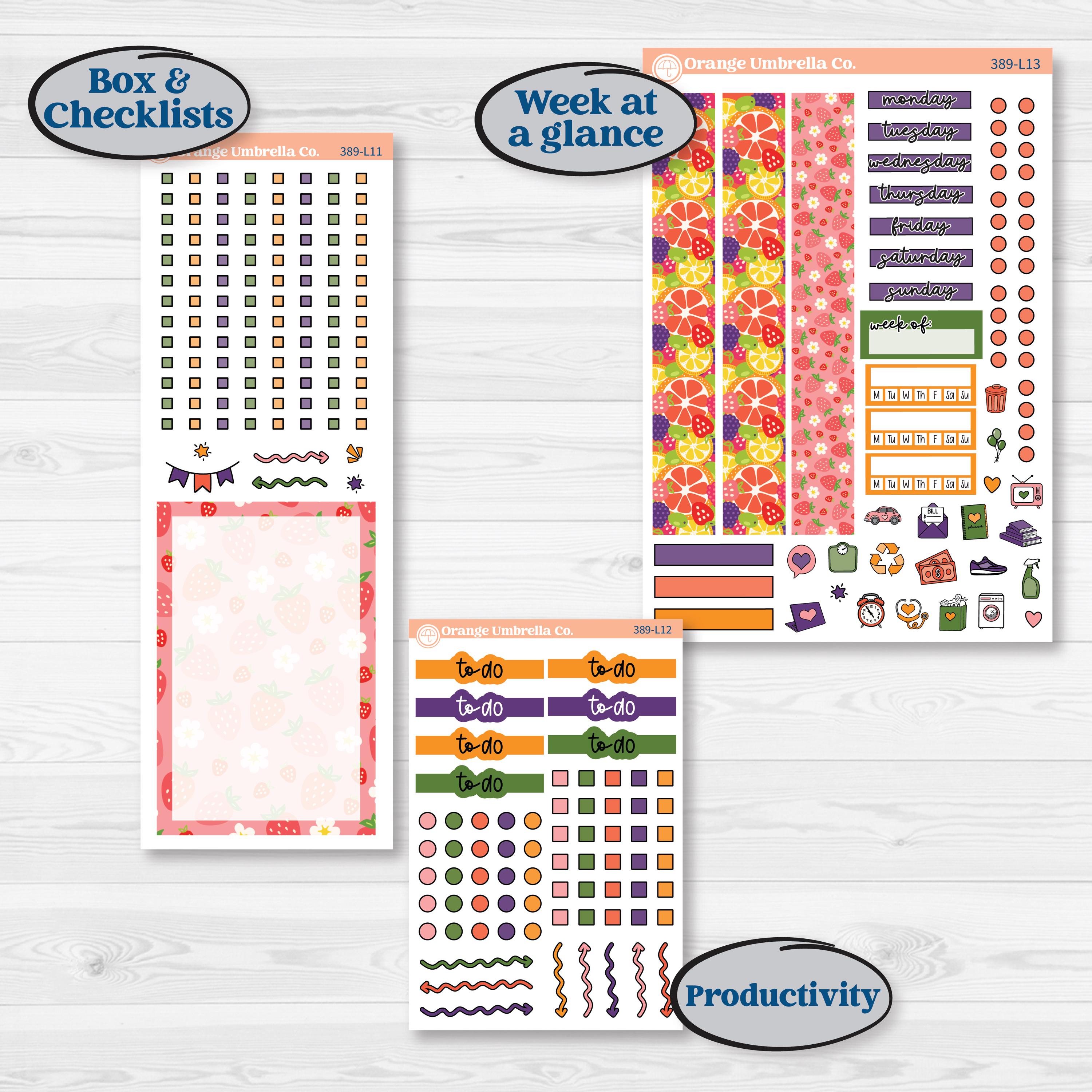 Summer Fruit Kit | A5 Daily Duo Planner Kit Stickers | Ripe | KIT-89-L