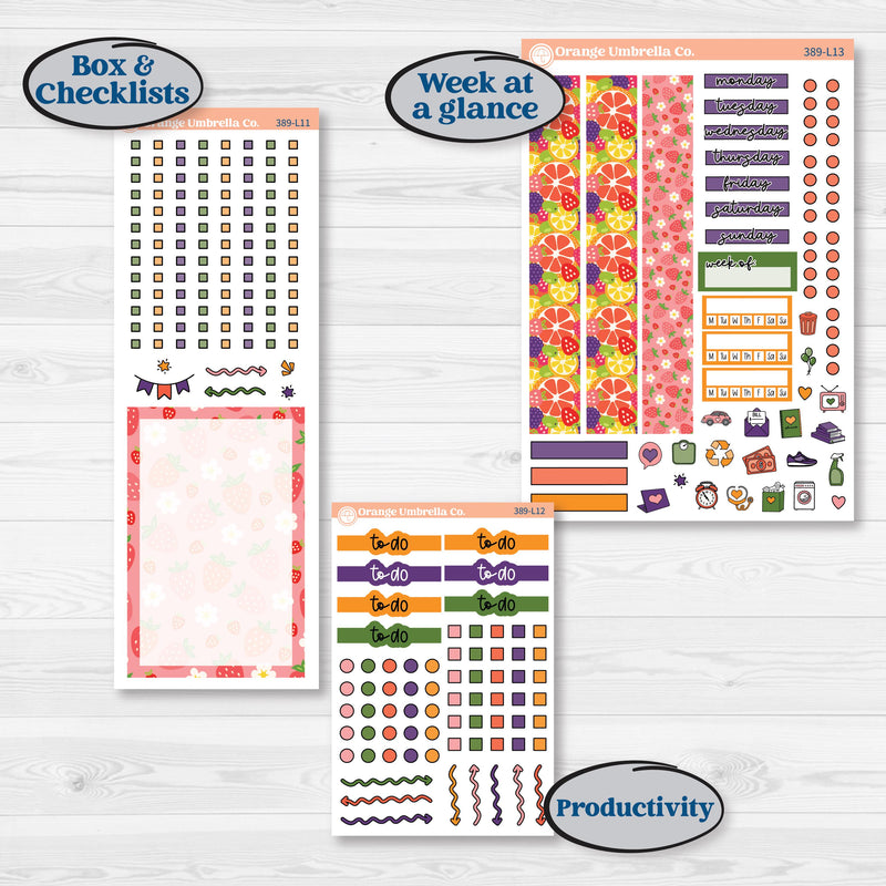 Summer Fruit Kit | A5 Daily Duo Planner Kit Stickers | Ripe | KIT-89-L