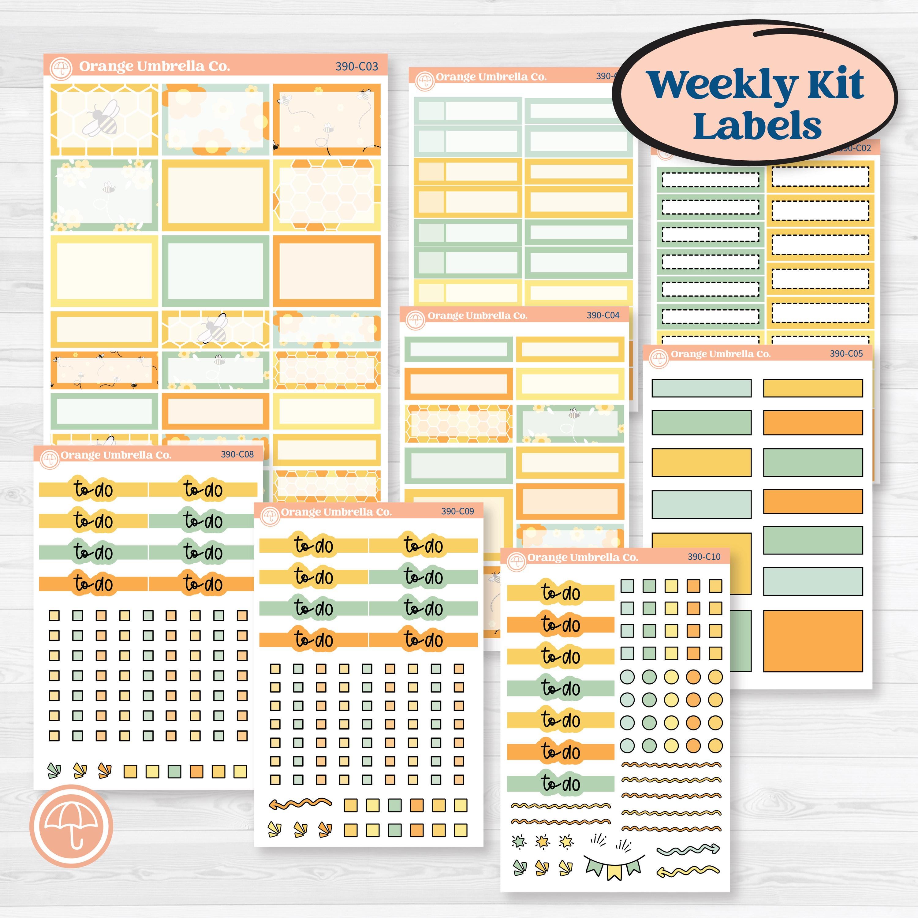 Bee Planner Kit | Weekly Add-On Labels Planner Kit Stickers | Buzz Off | KIT-390-C