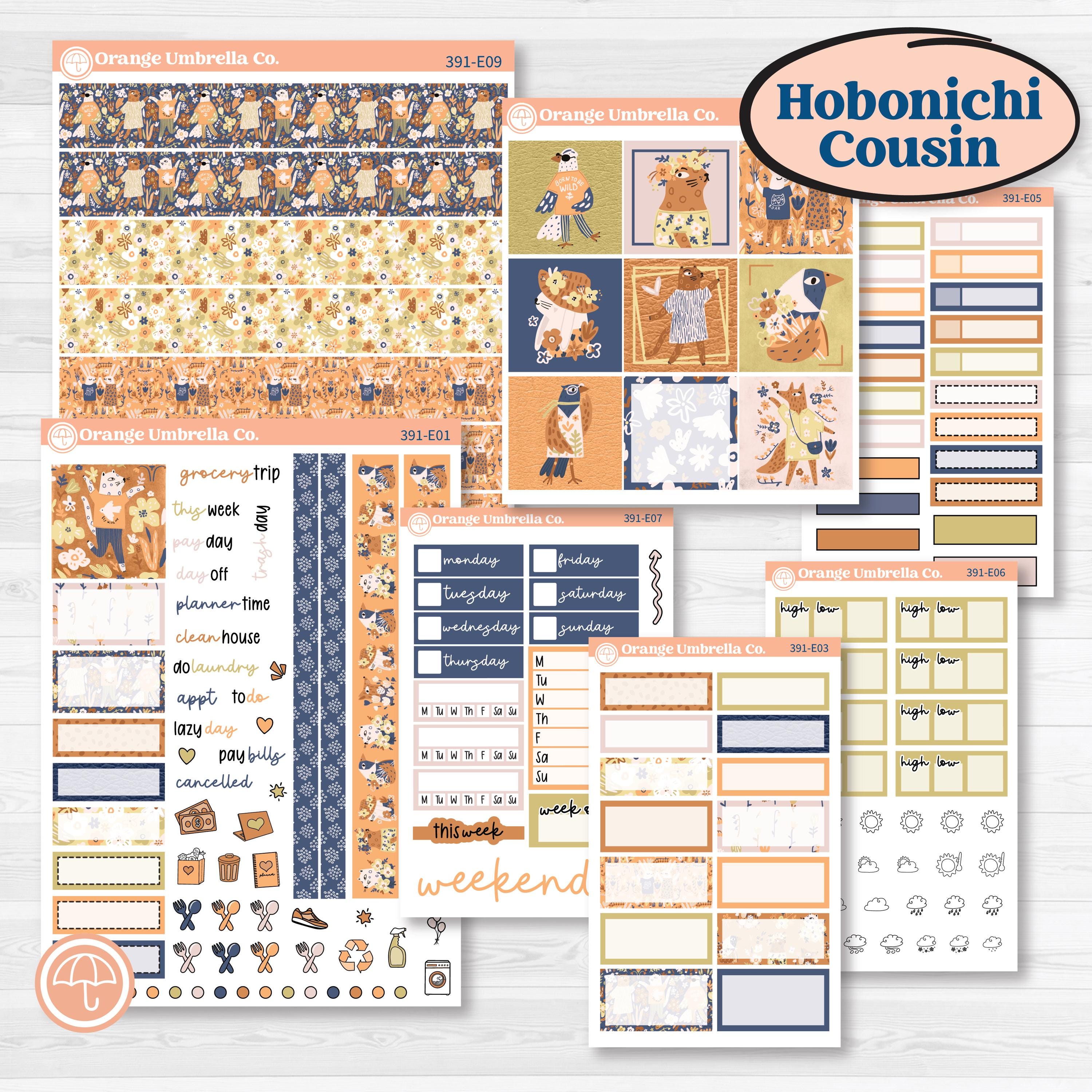 Fun Animal Kit | Hobonichi Cousin Weekly & Daily Planner Kit Stickers | Gone With The Wild | KIT-391-E