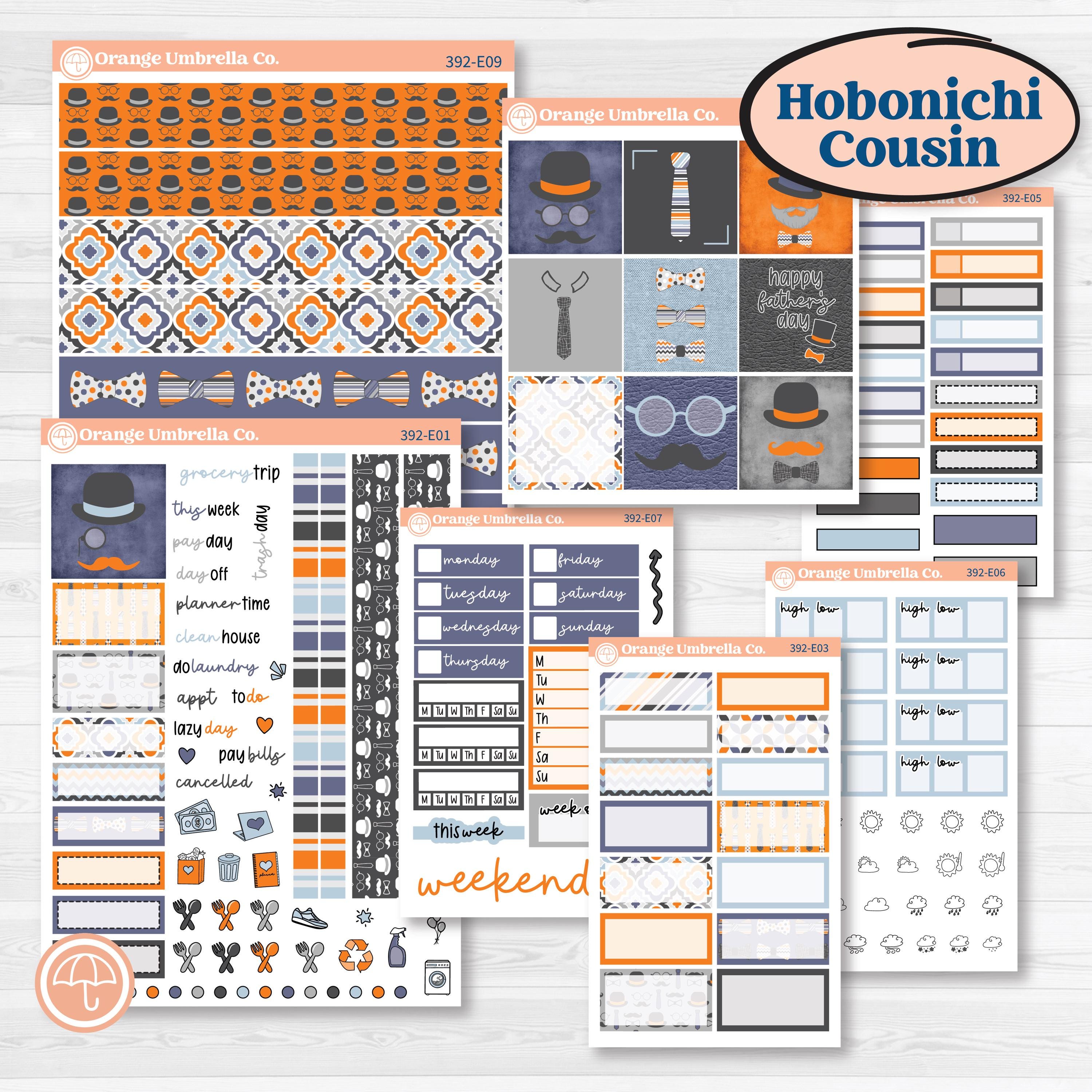 Father’s Day Kit | Hobonichi Cousin Weekly & Daily Planner Kit Stickers | Dapper Dad | KIT-392-E