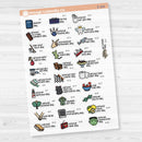 August Wacky Holidays Script Planner Stickers | F17 | E-334