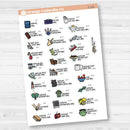 August Wacky Holidays Mini Script Planner Stickers | F17 | E-335