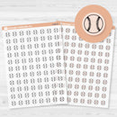 Hand Doodled Baseball Icon Planner Stickers | Clear Matte | I-490-CM