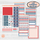 Independence Day | 4th Of July Kit | 7x9 Compact Vertical Planner Kit Stickers | Freedom | KIT-394-H