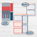 Independence 4th Of July Kit | 7x9 Plum Daily Planner Kit Stickers | Freedom | KIT-394-P