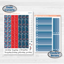 Independence 4th Of July Kit | 7x9 Plum Daily Planner Kit Stickers | Freedom | KIT-394-P