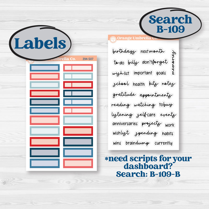 Independence Day | 4th Of July Kit | A5 Plum Monthly & Dashboard Planner Kit Stickers | Freedom | KIT-394-S
